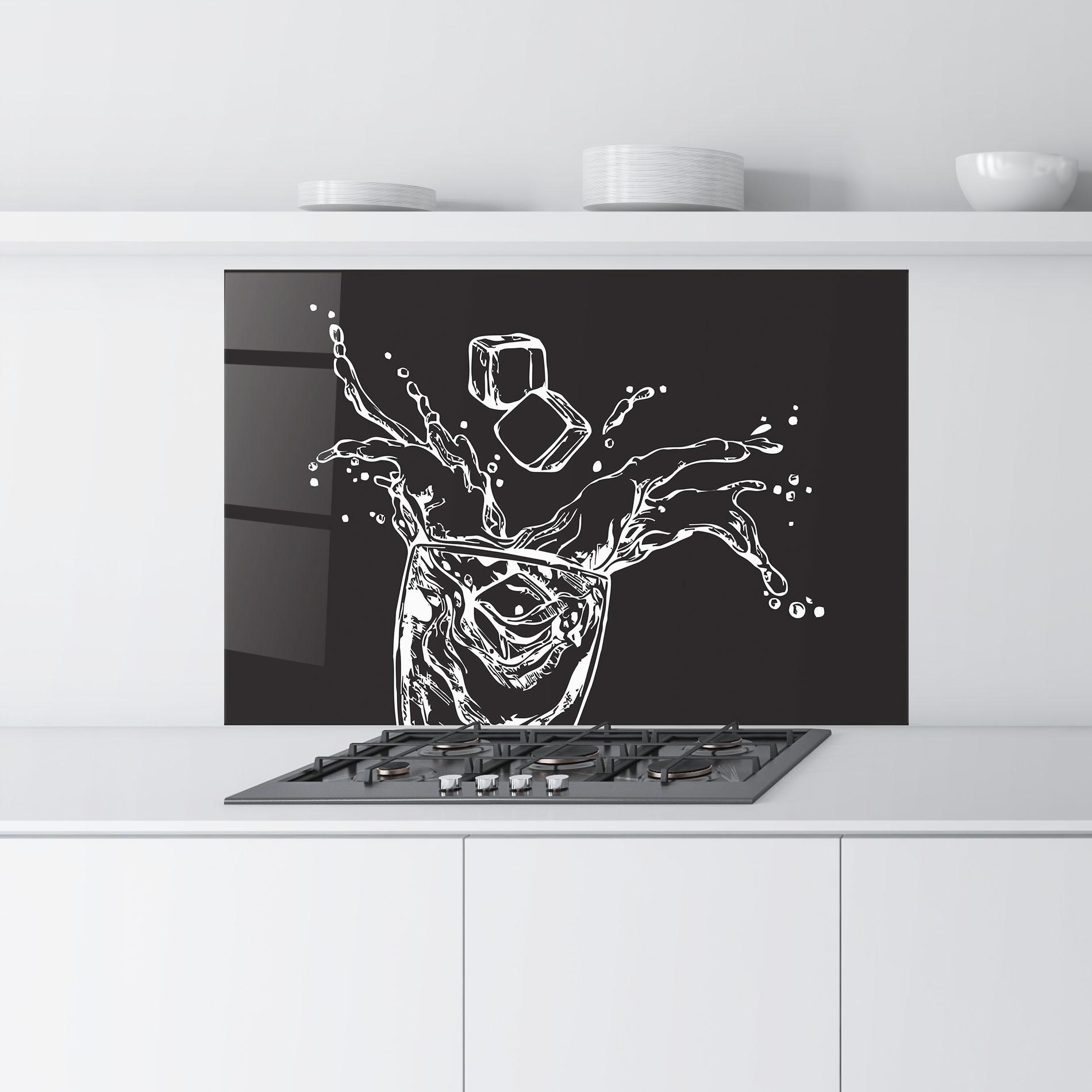 Panou Sticla Bucatarie Ice Splash Drink mockup 9