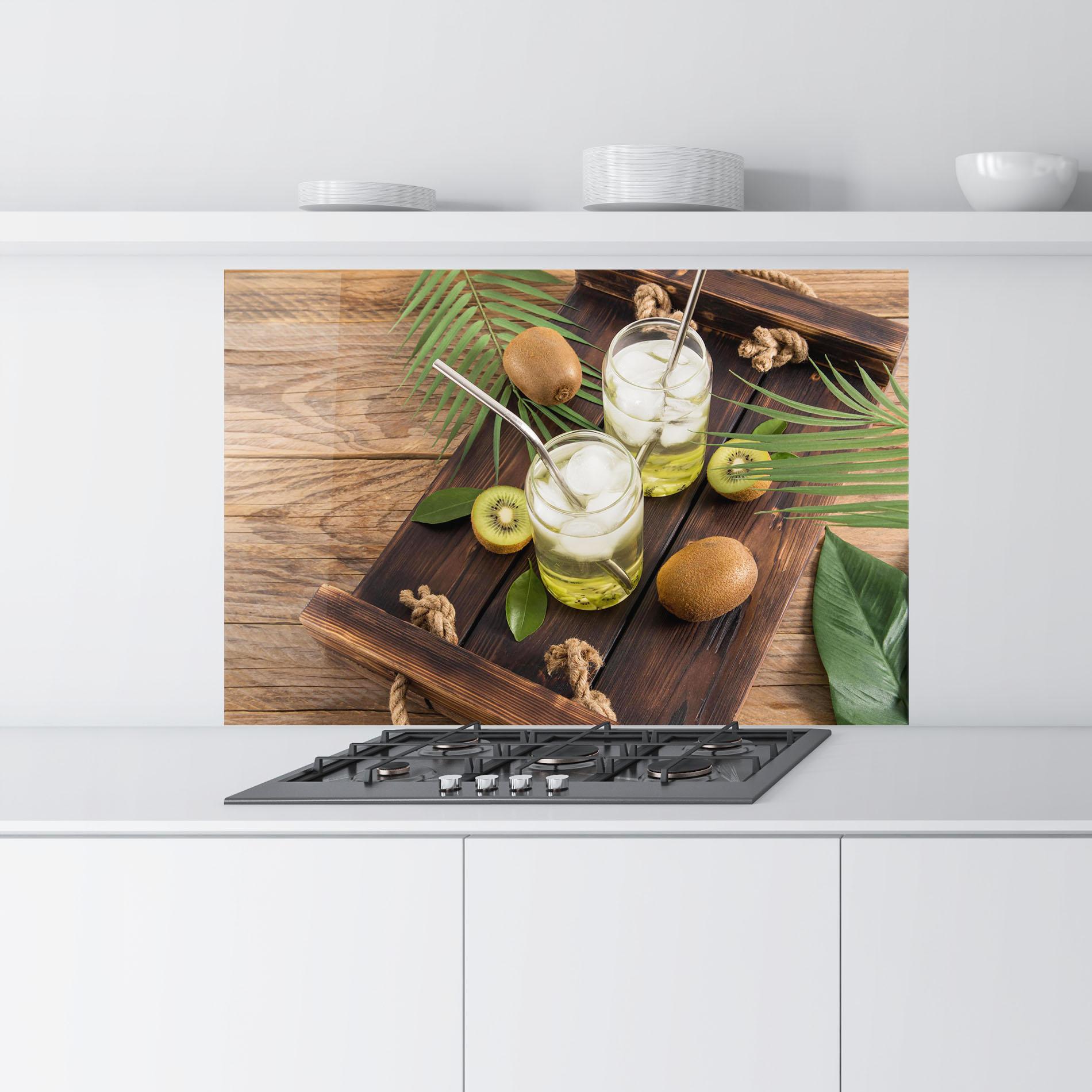 Panou Sticla Bucatarie Kiwi Drinks mockup 9