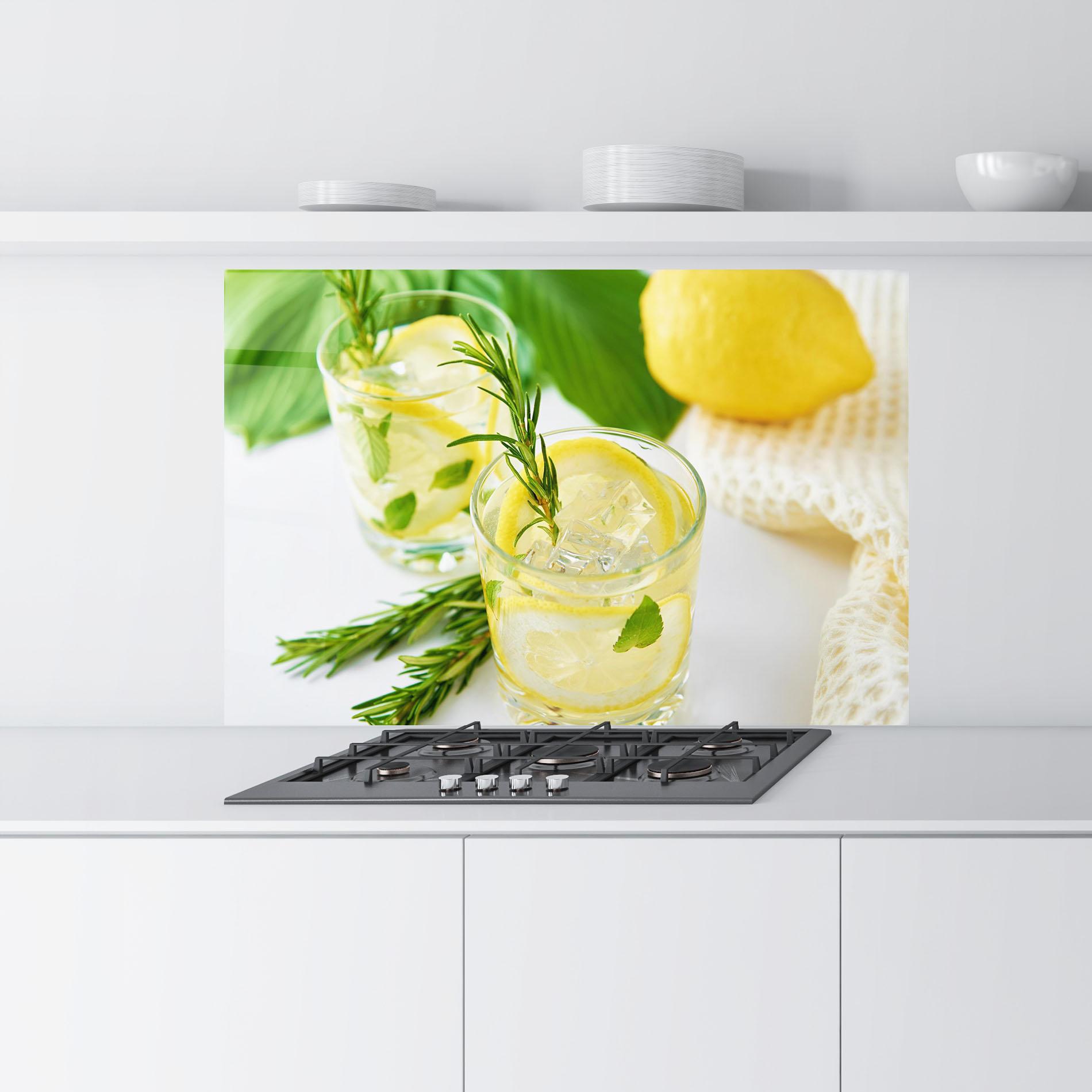 Panou Sticla Bucatarie Lemon Rosemary Drink mockup 9