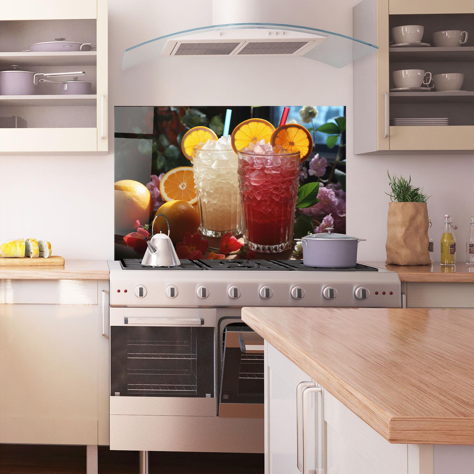 Panou Sticla Bucatarie Citrus Smoothie Drink mockup 1