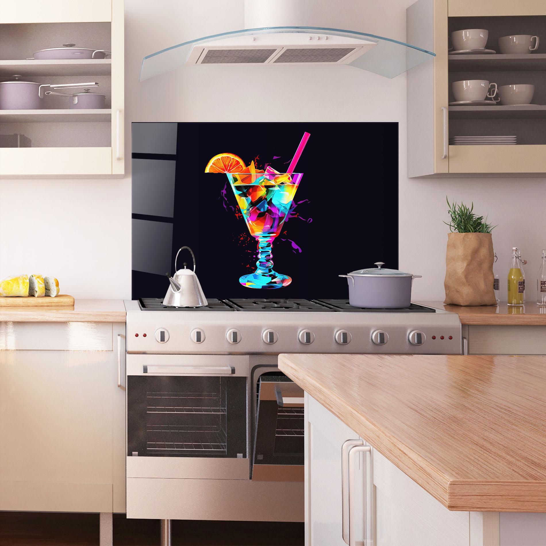 Panou Sticla Bucatarie Colorful Cocktail mockup 1