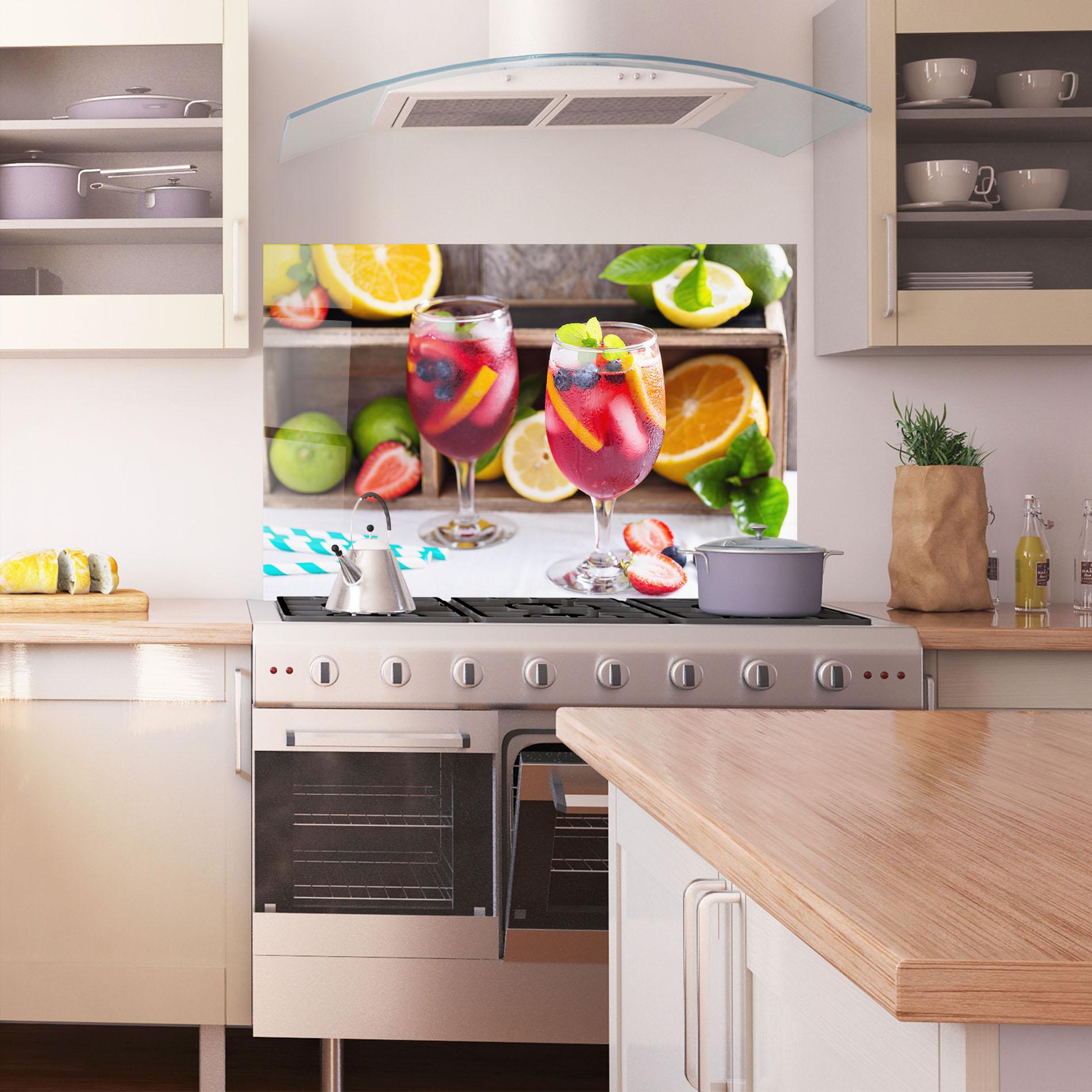 Panou Sticla Bucatarie Colorful Summer Drink mockup 1