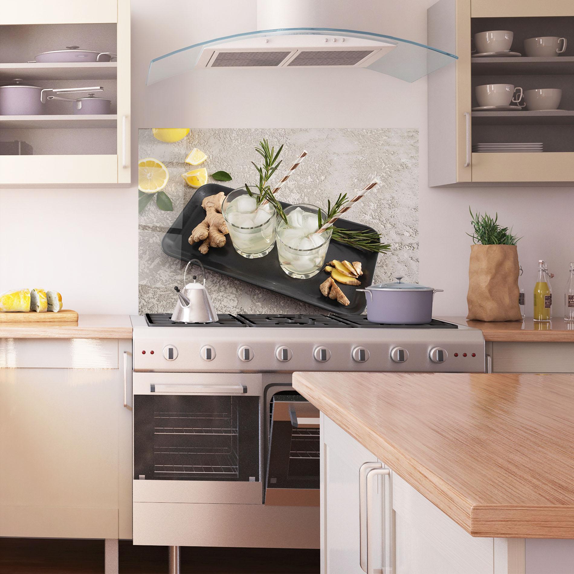 Panou Sticla Bucatarie Ginger Lemonade Drink mockup 1