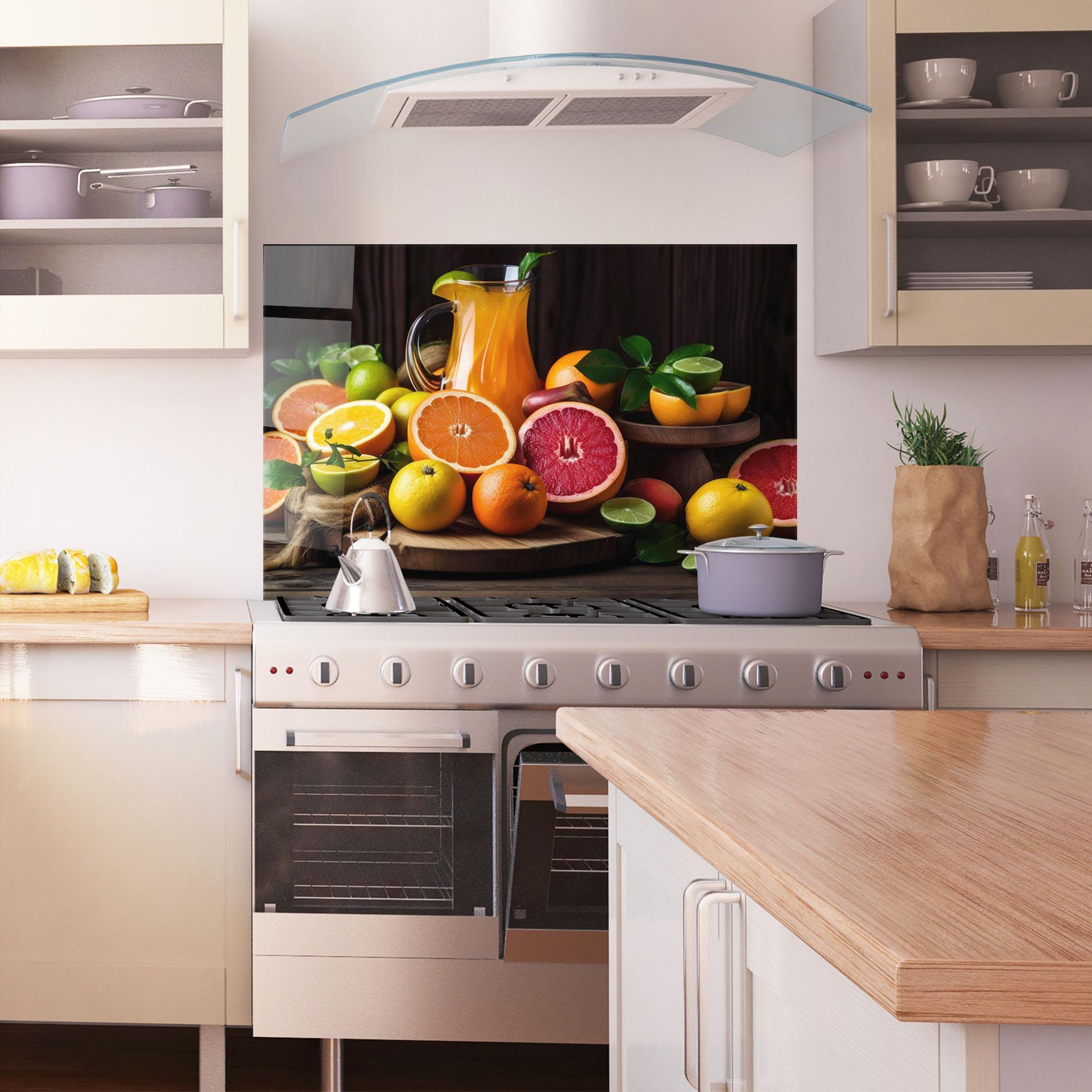 Panou Sticla Bucatarie Glass Of Orange Juice mockup 1