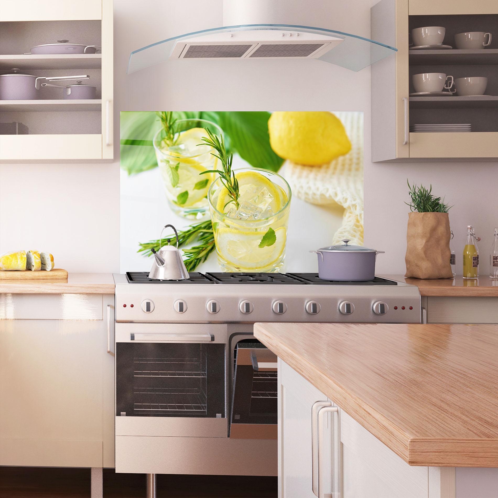 Panou Sticla Bucatarie Lemon Rosemary Drink mockup 1