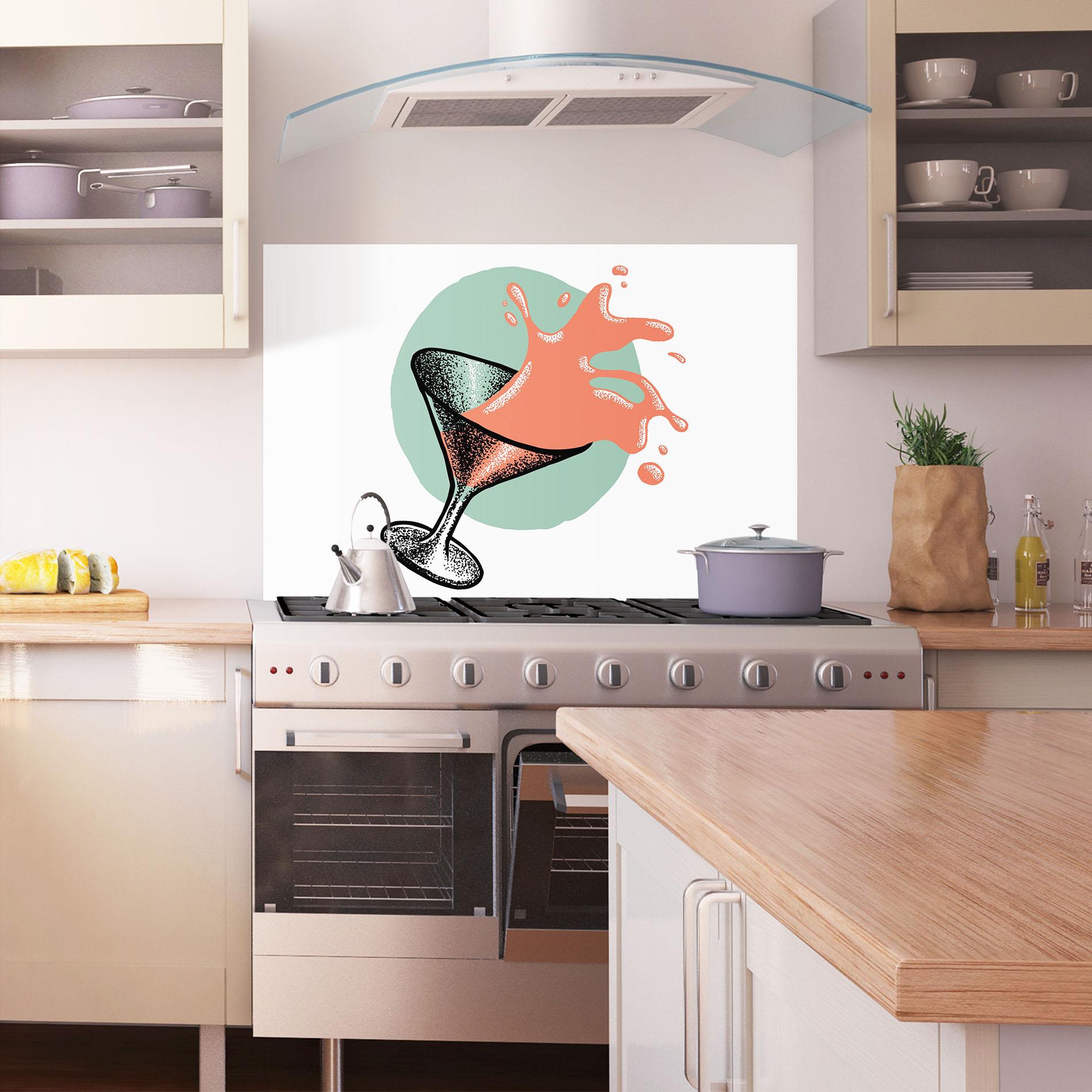 Panou Sticla Bucatarie Light Orange Drink mockup 1