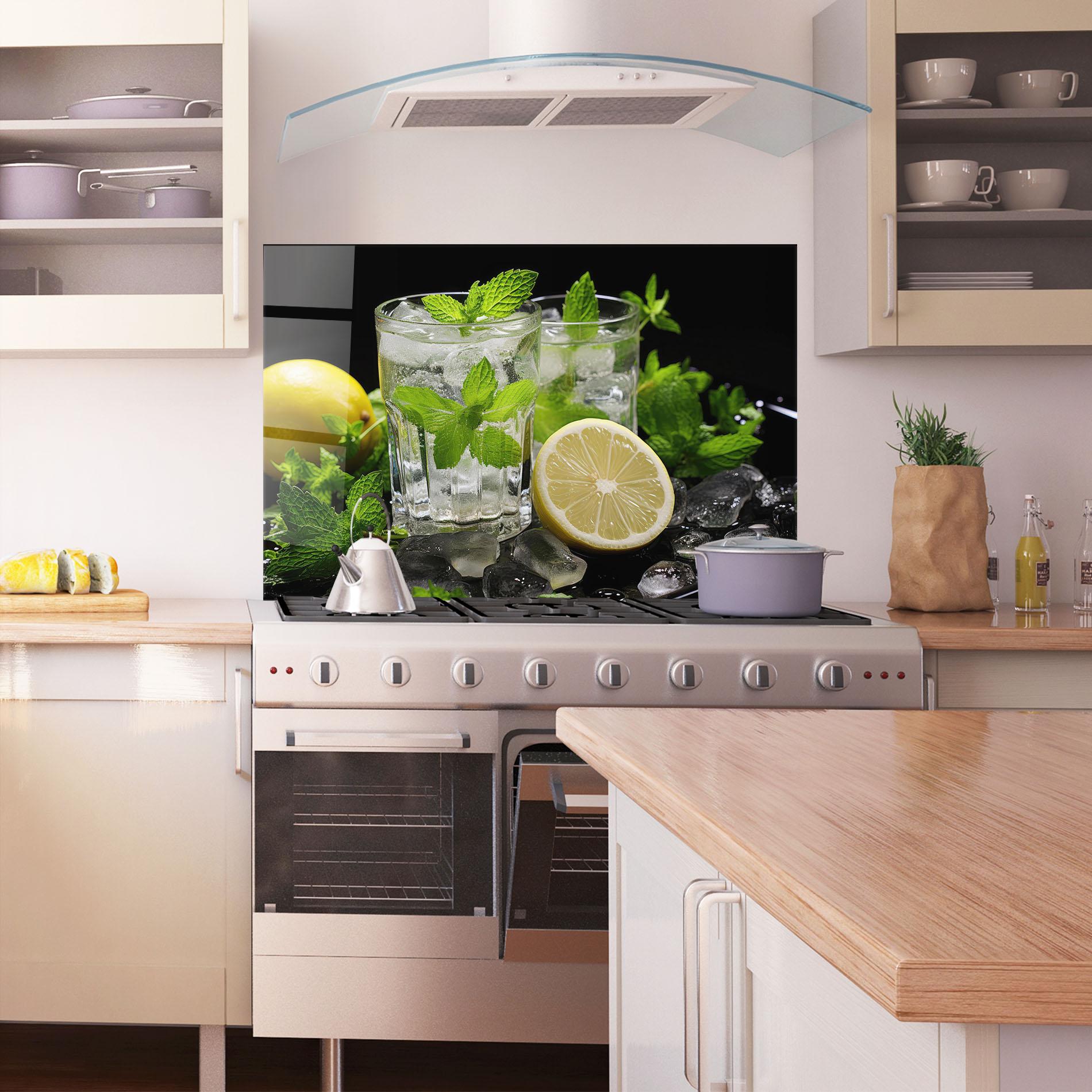 Panou Sticla Bucatarie Refreshing Lemonade mockup 1