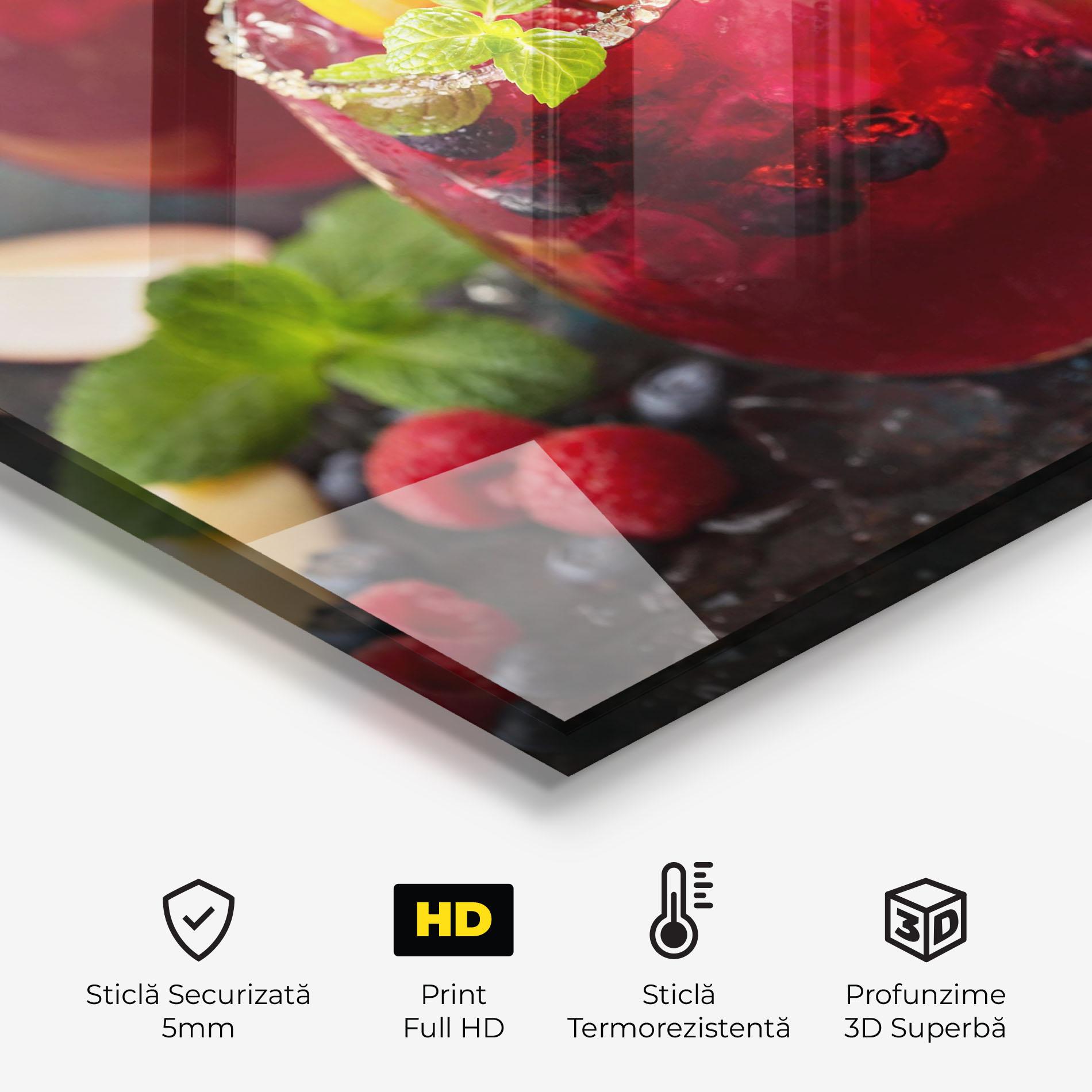 Panou Sticla Bucatarie Berry Drink mockup 2