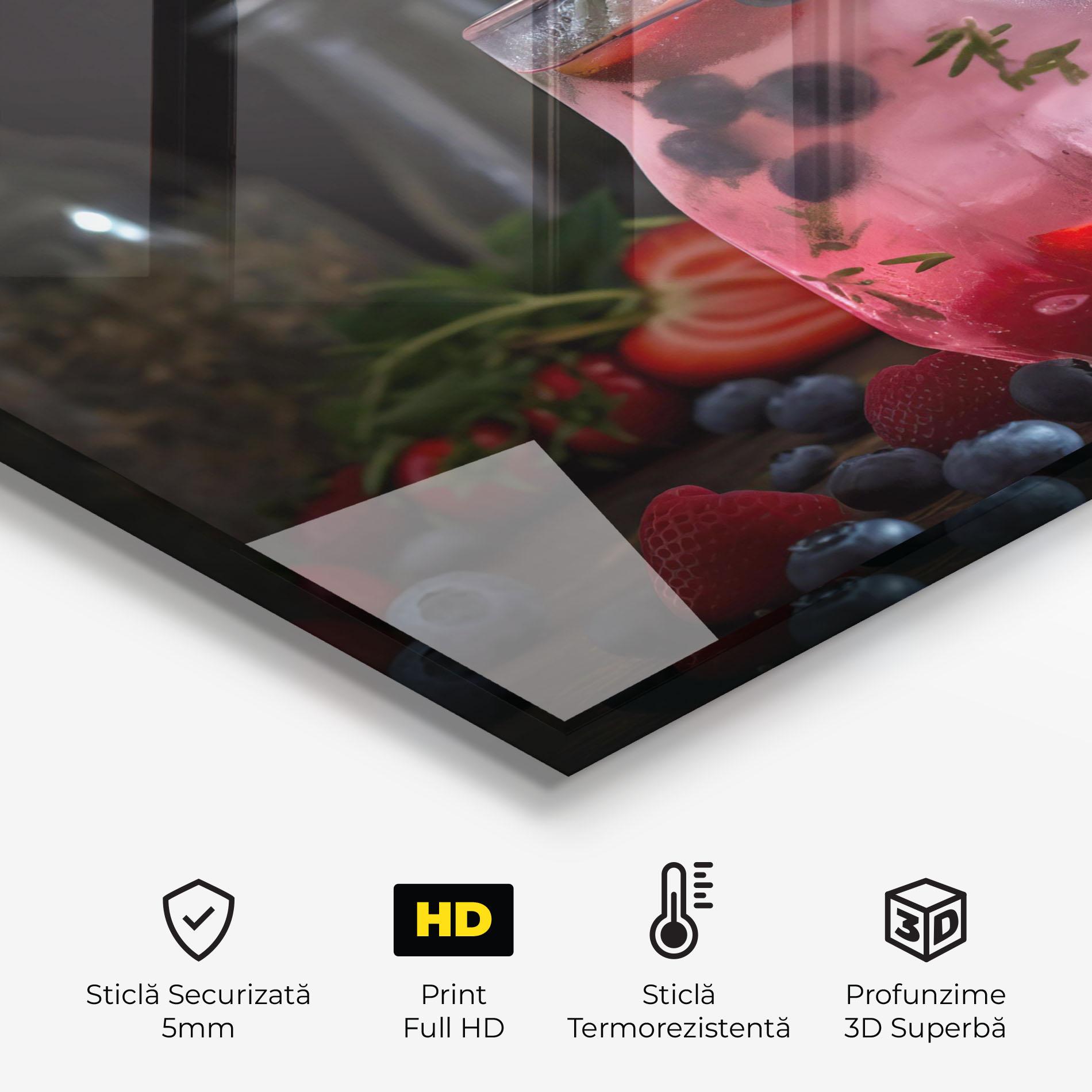 Panou Sticla Bucatarie Berry Ice Drink mockup 2