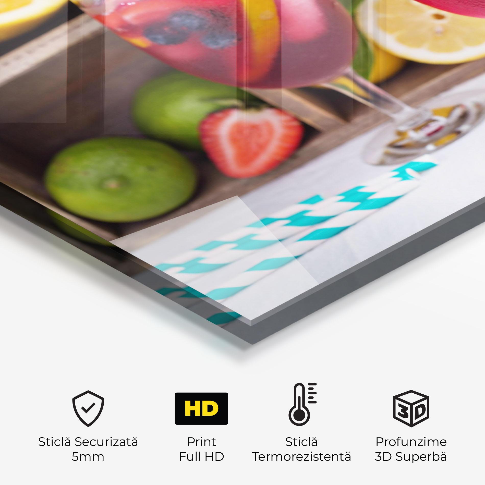 Panou Sticla Bucatarie Colorful Summer Drink mockup 2