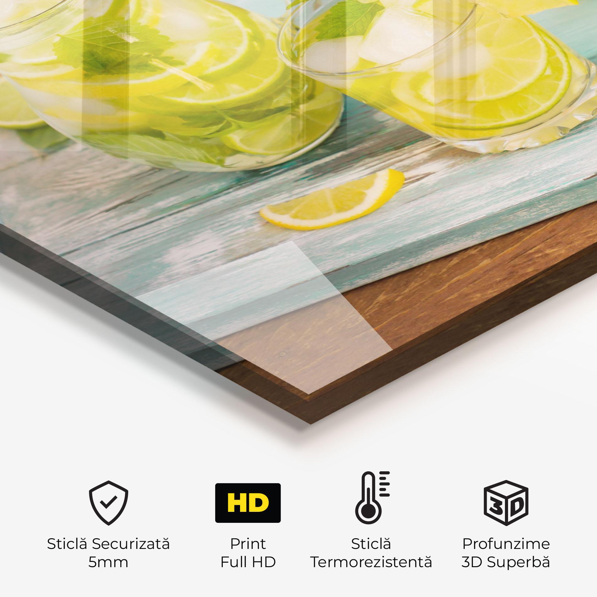Panou Sticla Bucatarie Fresh Cold Lemonade mockup 2