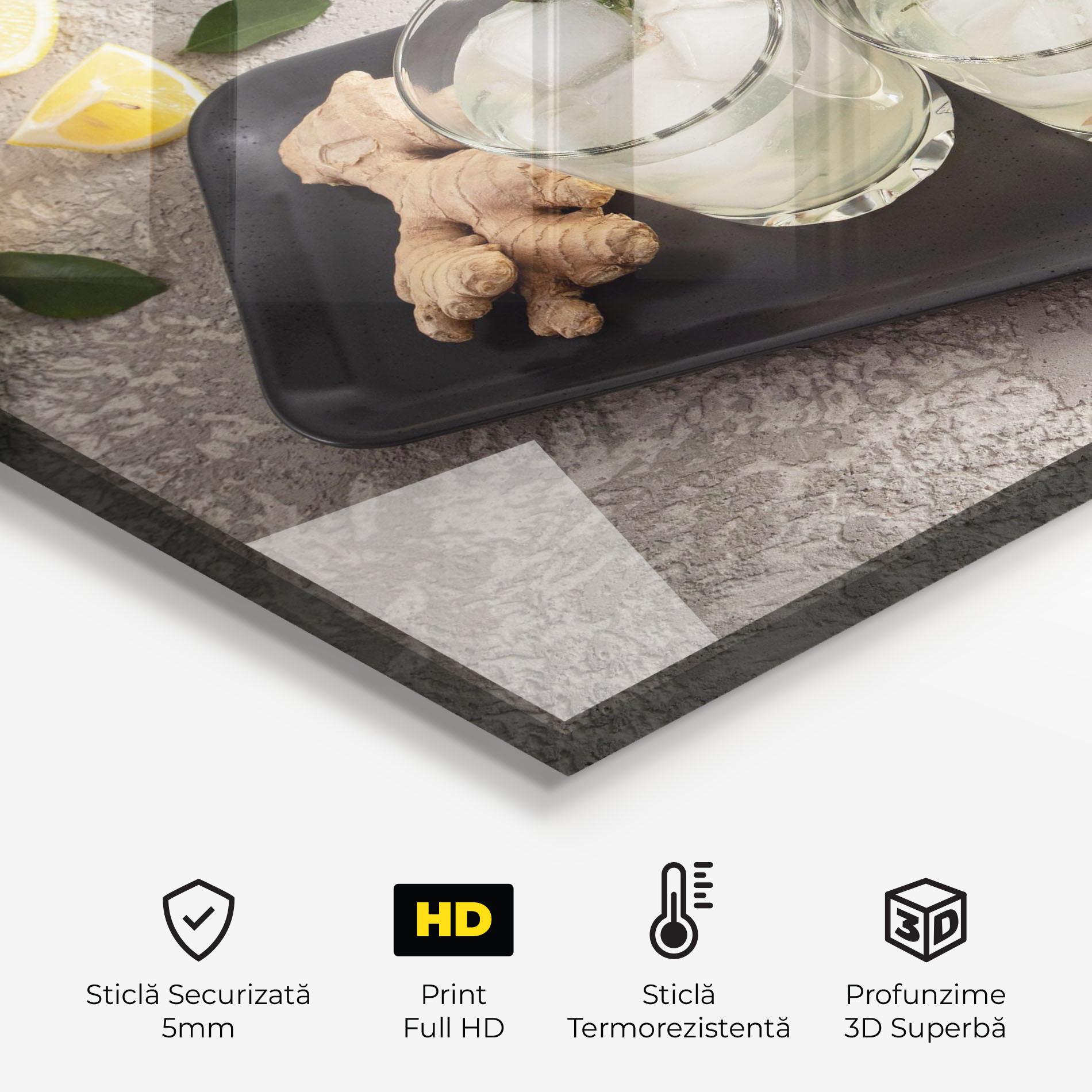 Panou Sticla Bucatarie Ginger Lemonade Drink mockup 2