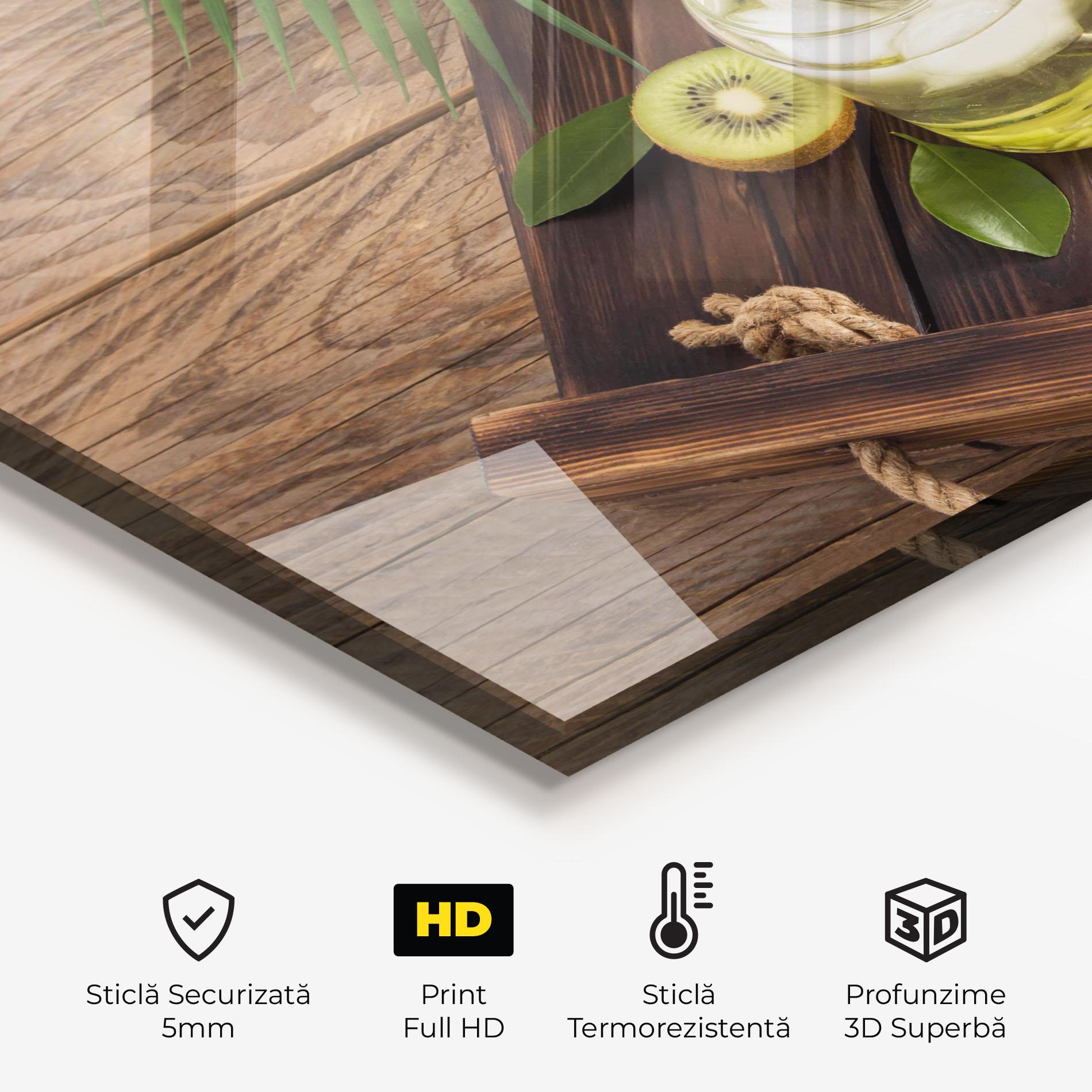 Panou Sticla Bucatarie Kiwi Drinks mockup 2