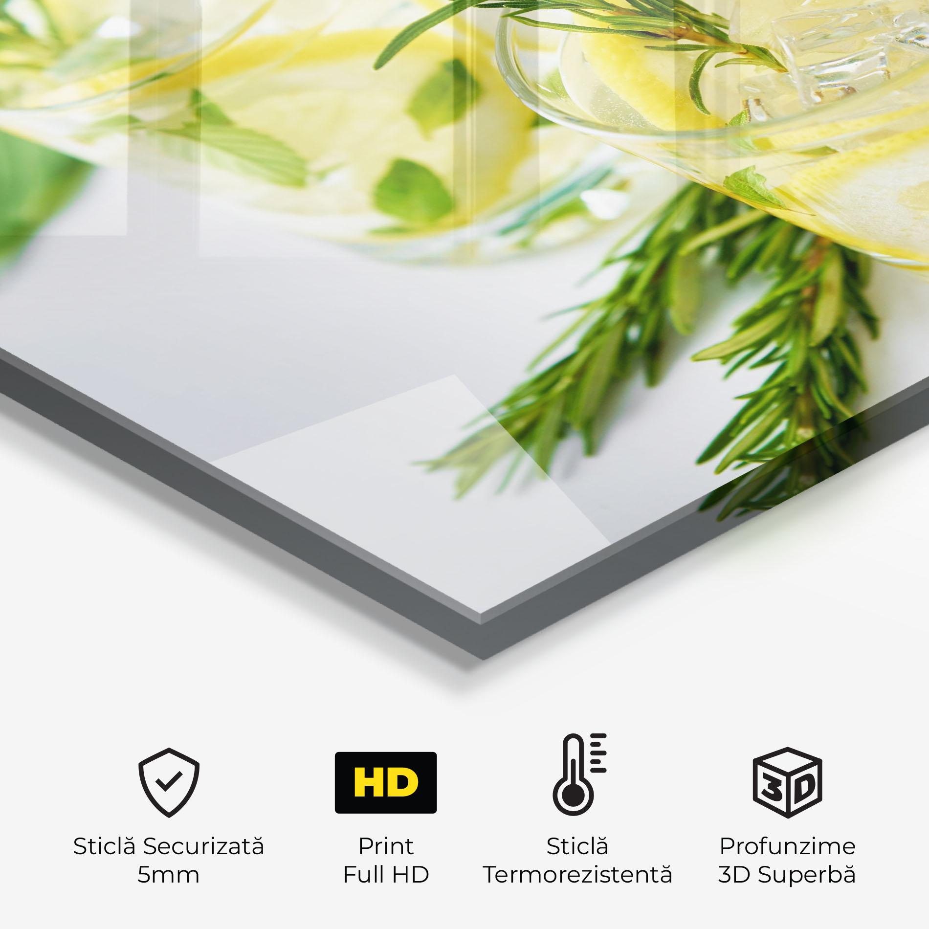 Panou Sticla Bucatarie Lemon Rosemary Drink mockup 2