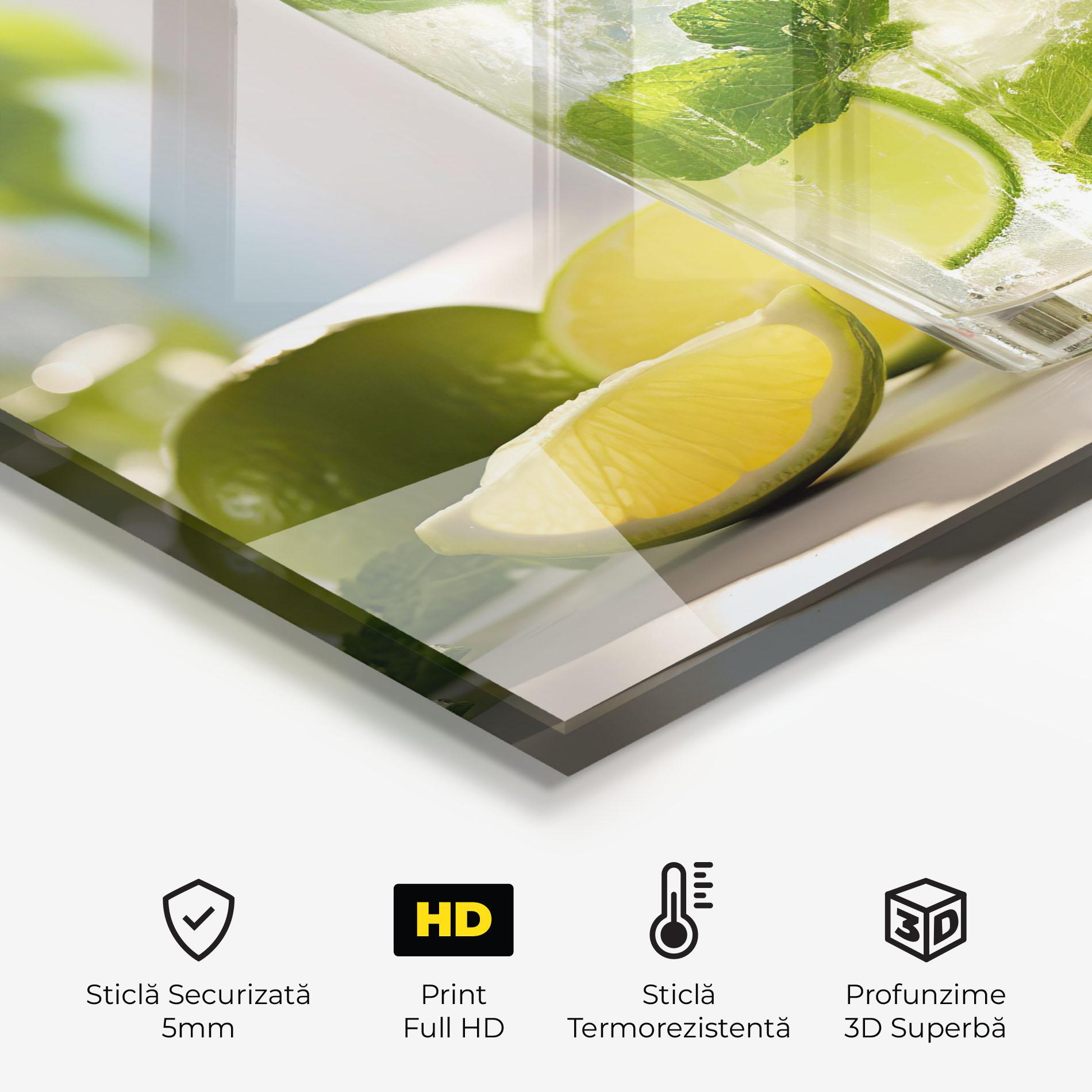Panou Sticla Bucatarie Lime Mint Glass mockup 2