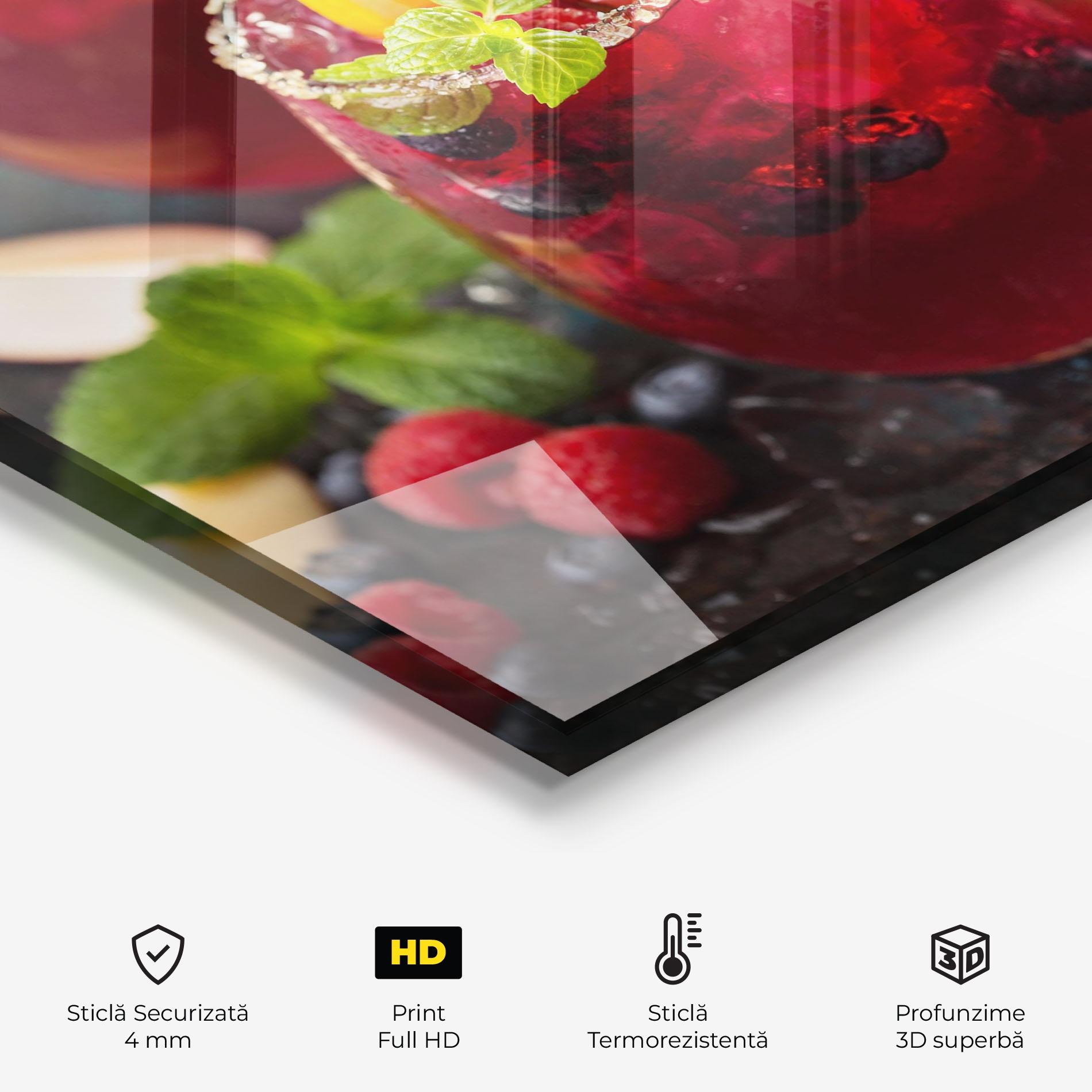 Panou Sticla Bucatarie Berry Drink mockup 2