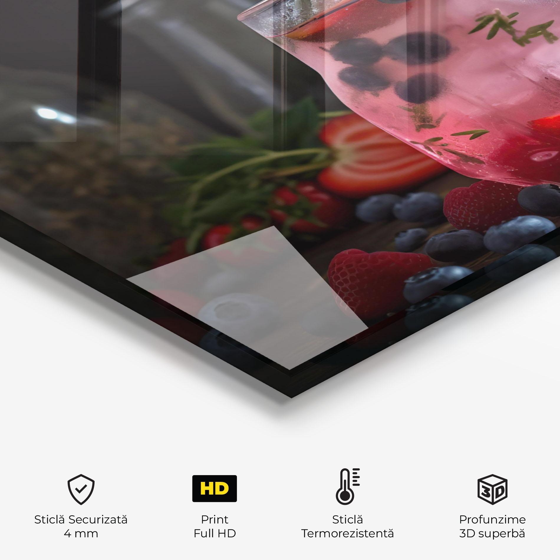 Panou Sticla Bucatarie Berry Ice Drink mockup 2