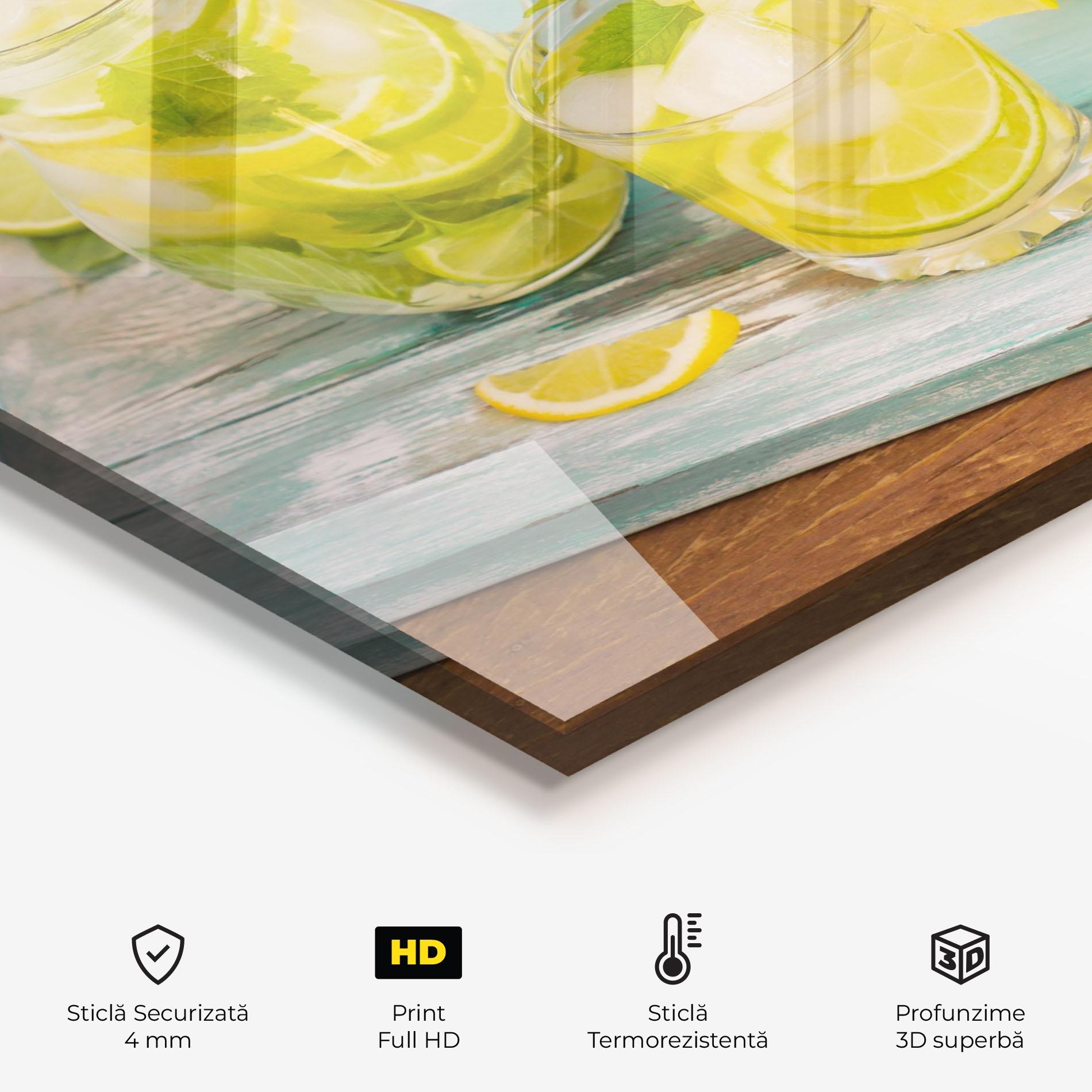 Panou Sticla Bucatarie Fresh Cold Lemonade mockup 2