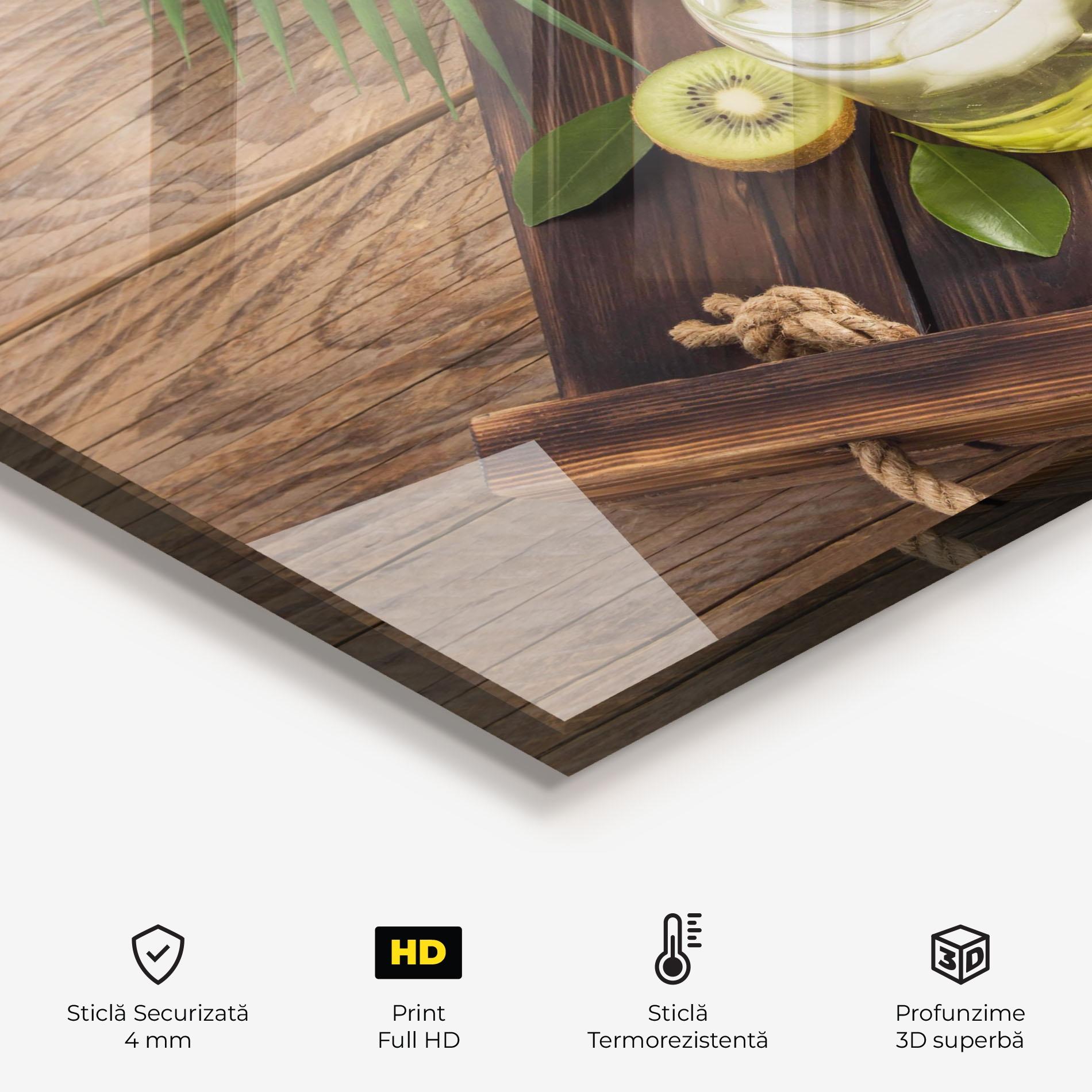 Panou Sticla Bucatarie Kiwi Drinks mockup 2