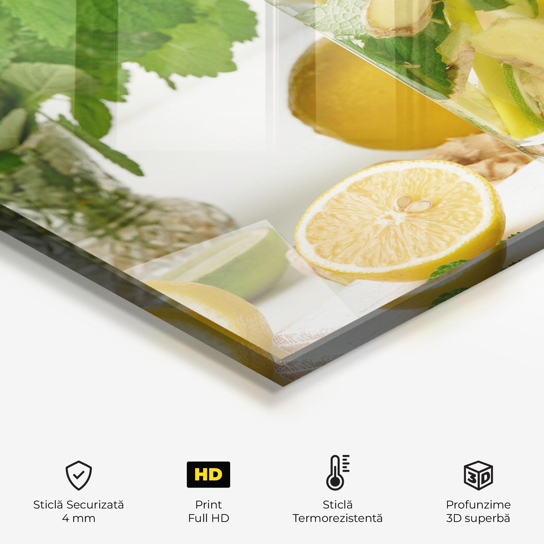 Panou Sticla Bucatarie Transparent Lemon Glass mockup 2