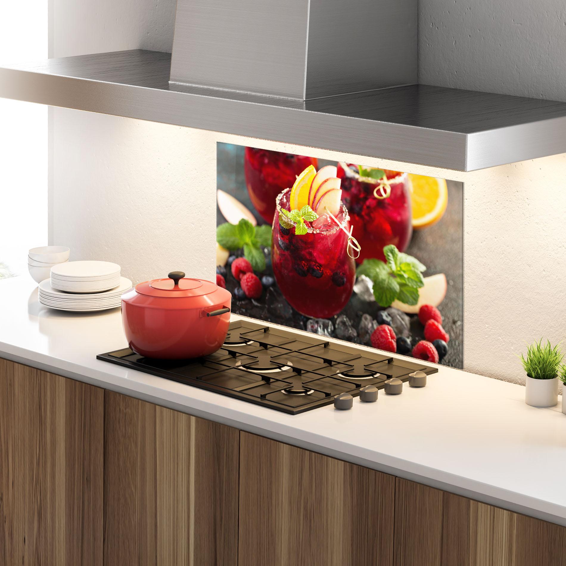 Panou Sticla Bucatarie Berry Drink mockup 4