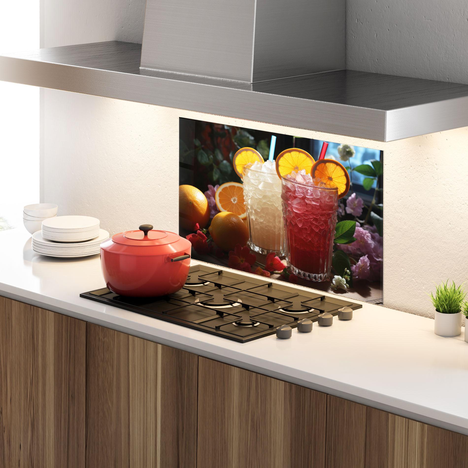 Panou Sticla Bucatarie Citrus Smoothie Drink mockup 4