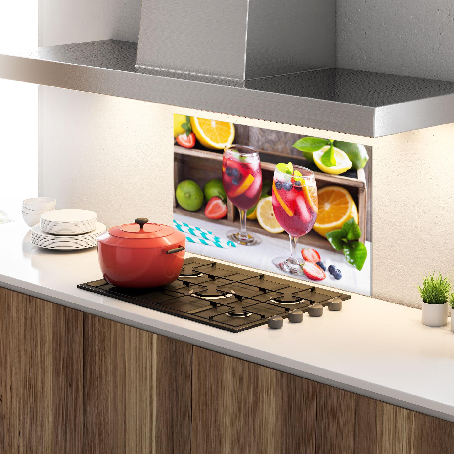 Panou Sticla Bucatarie Colorful Summer Drink mockup 4