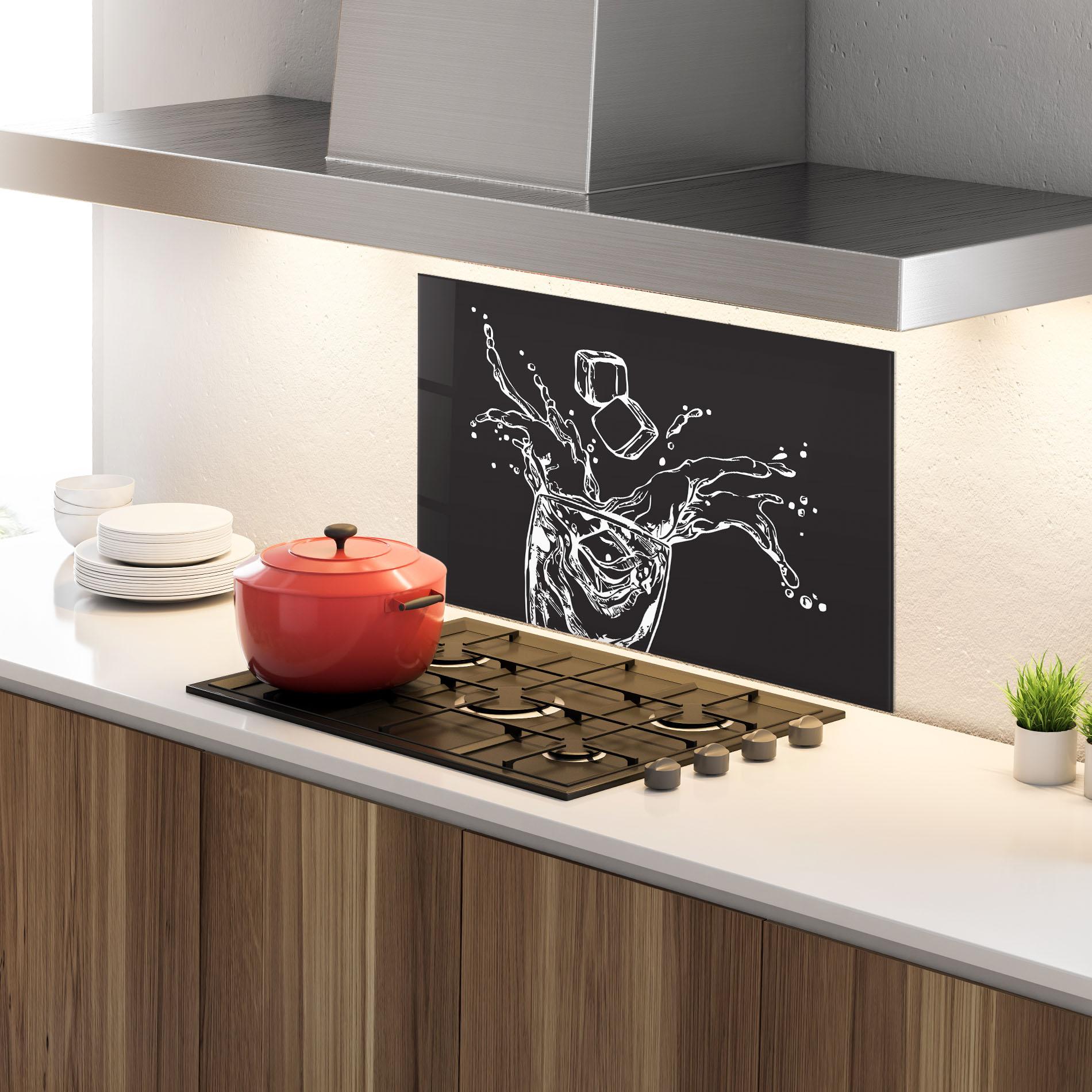 Panou Sticla Bucatarie Ice Splash Drink mockup 4