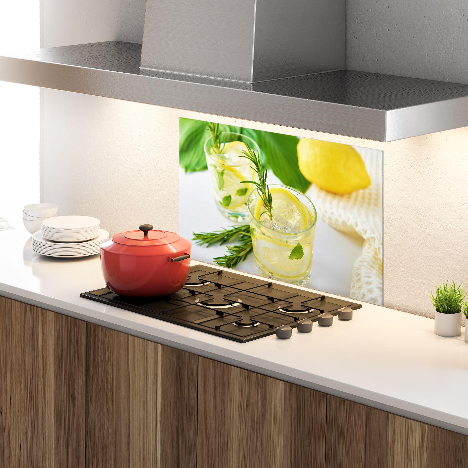 Panou Sticla Bucatarie Lemon Rosemary Drink mockup 4