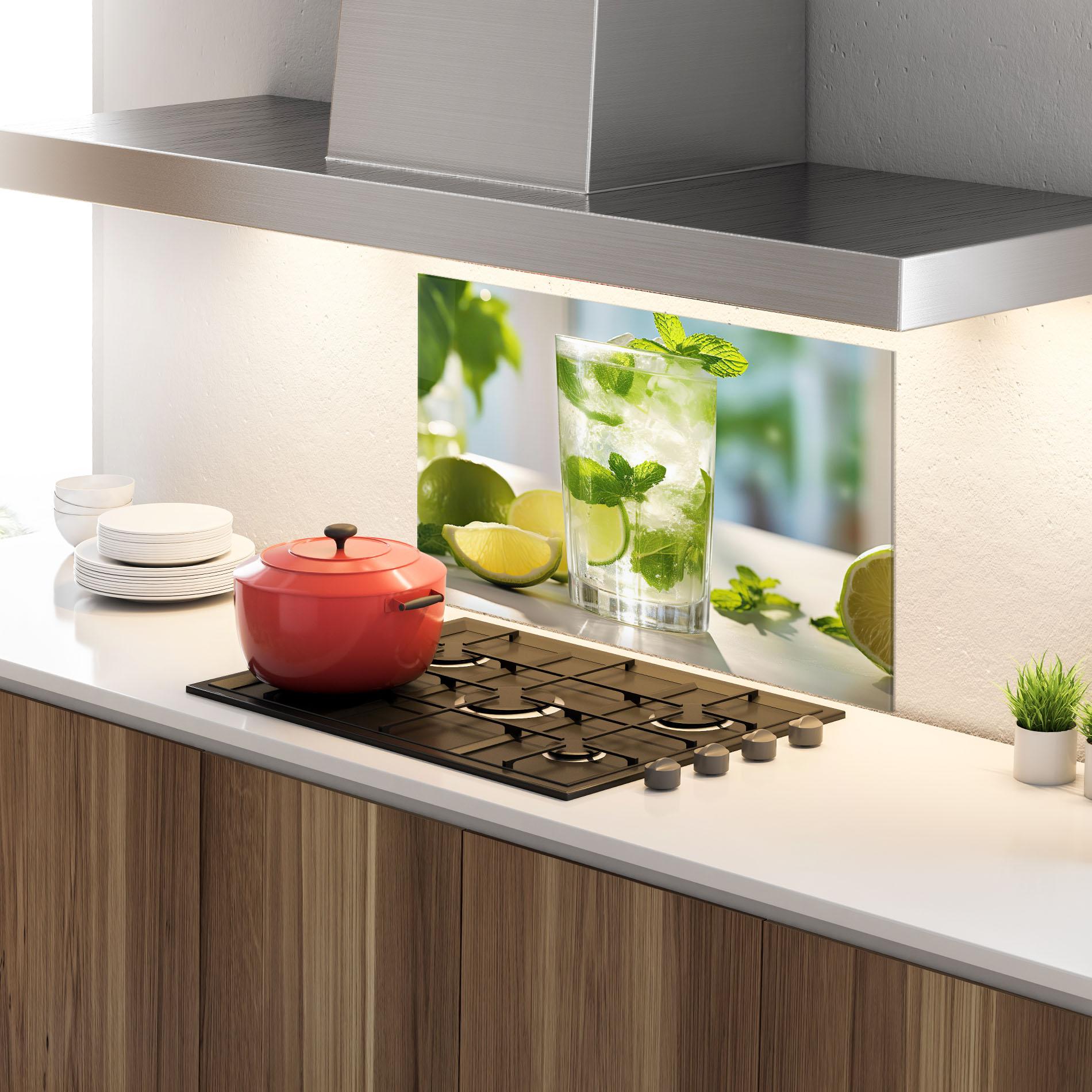 Panou Sticla Bucatarie Lime Mint Glass mockup 4