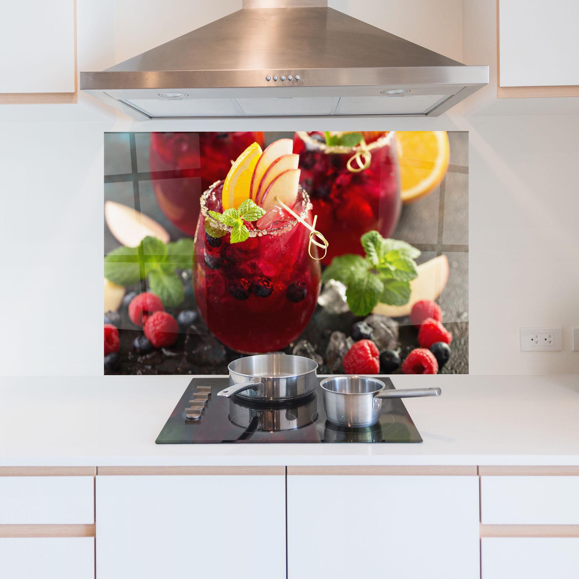 Panou Sticla Bucatarie Berry Drink mockup 5