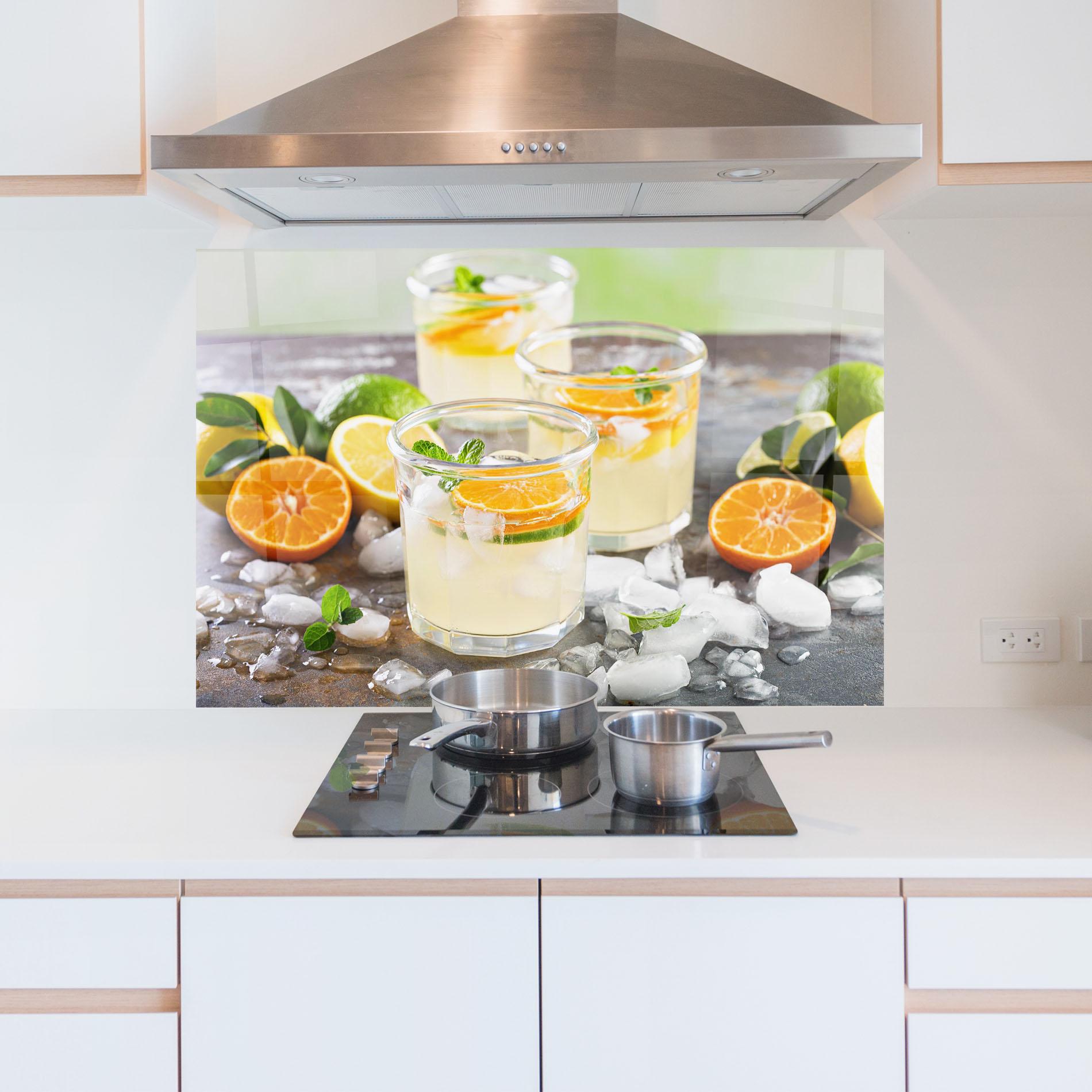 Panou Sticla Bucatarie Citrus Fruit Lemonade mockup 5