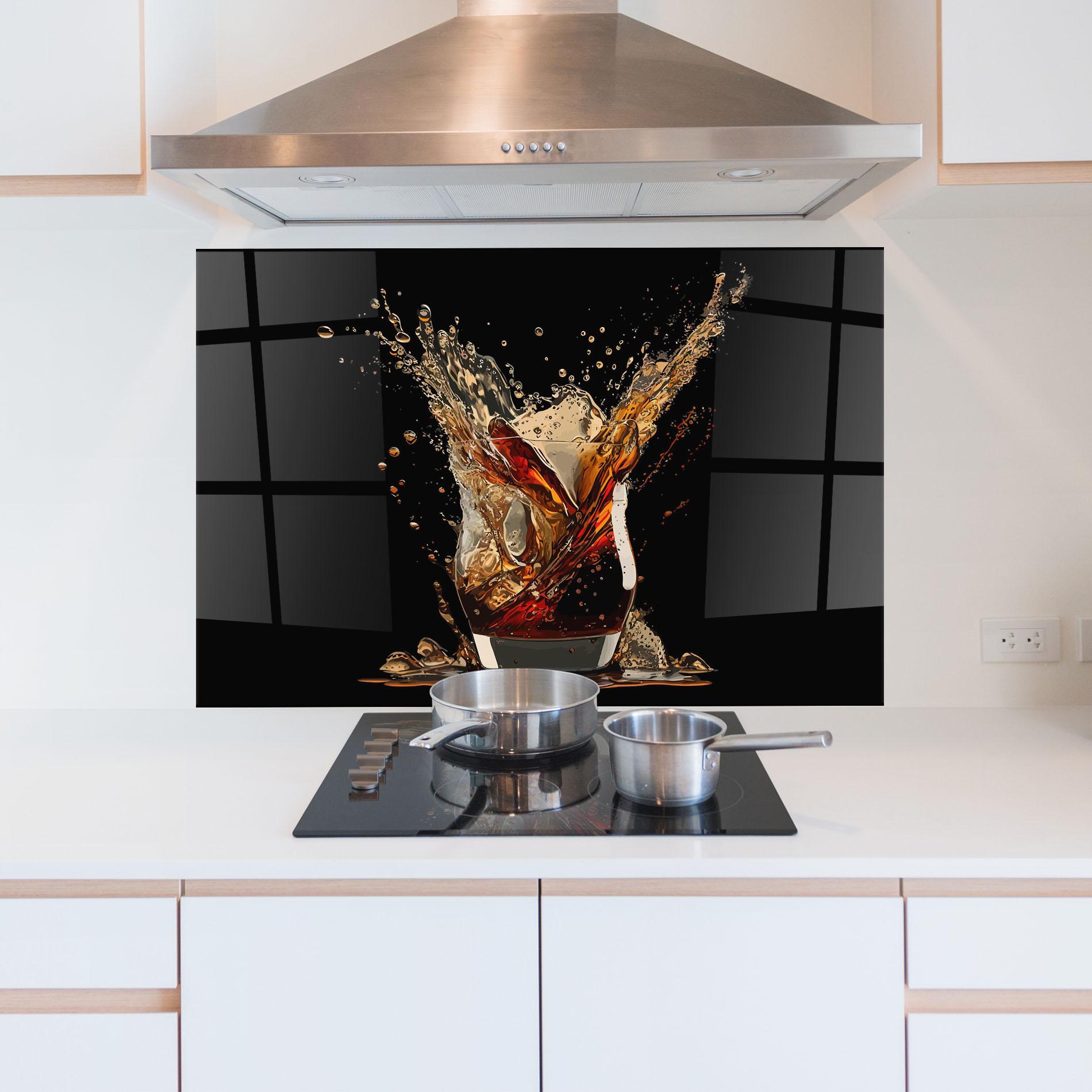 Panou Sticla Bucatarie Cola Splash mockup 5