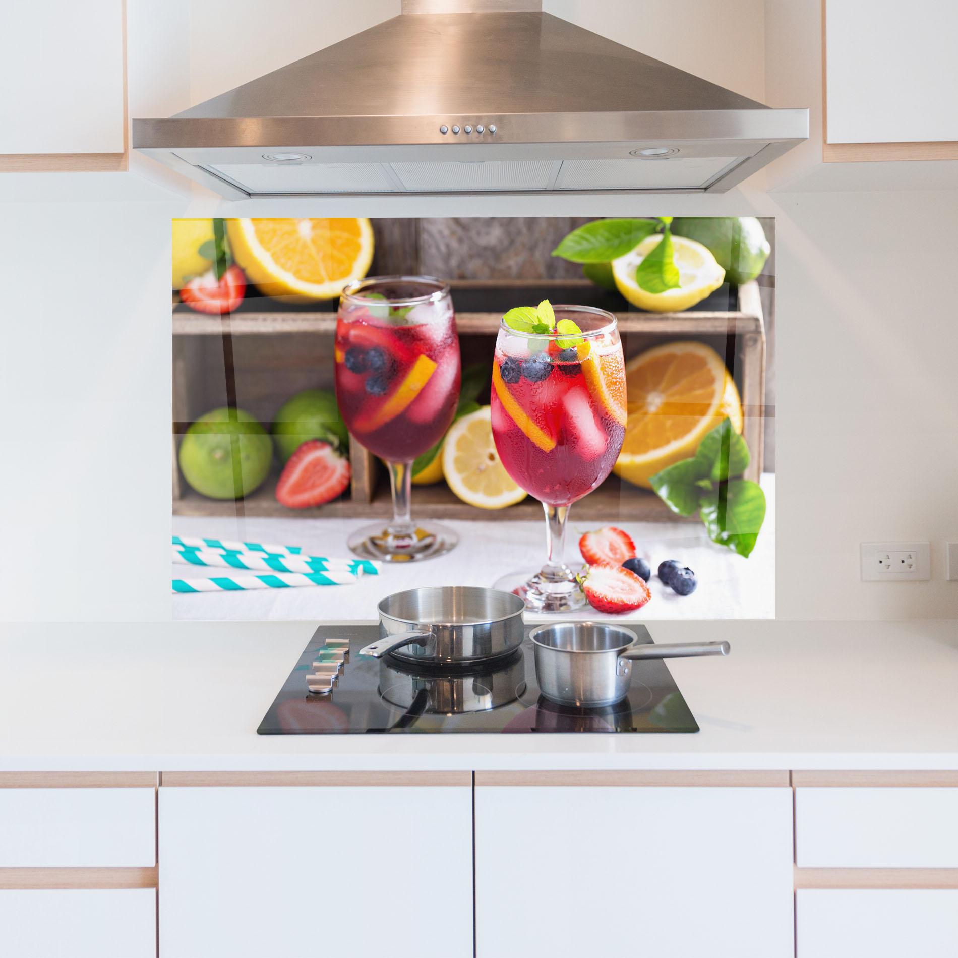 Panou Sticla Bucatarie Colorful Summer Drink mockup 5