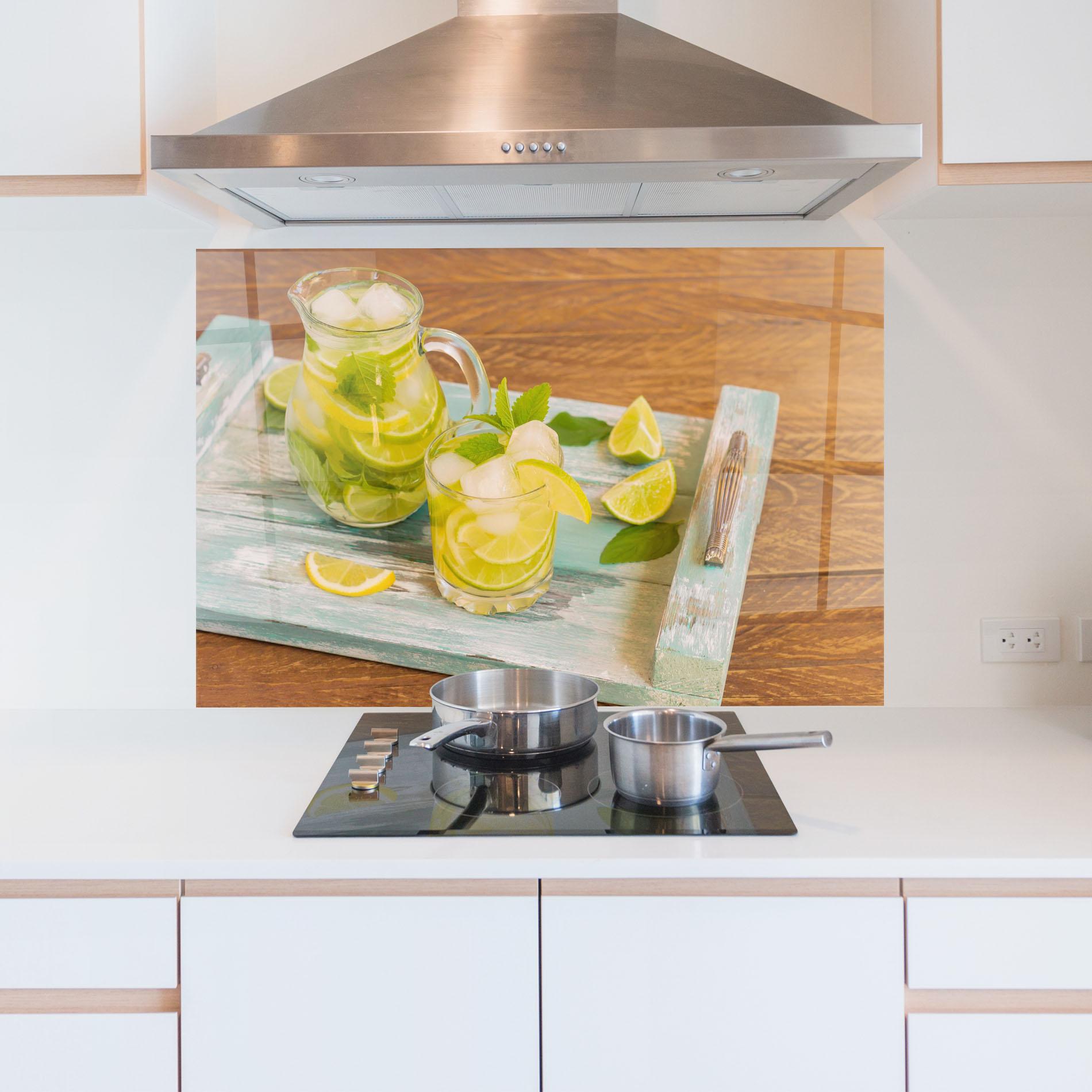 Panou Sticla Bucatarie Fresh Cold Lemonade mockup 5