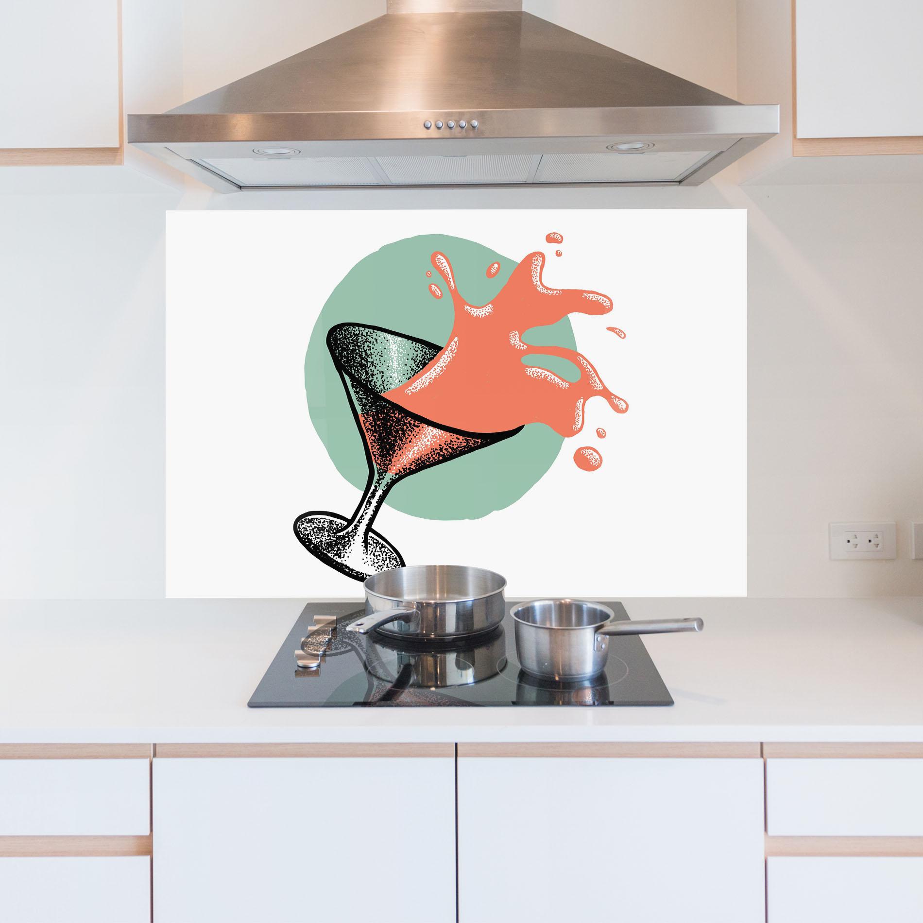 Panou Sticla Bucatarie Light Orange Drink mockup 5