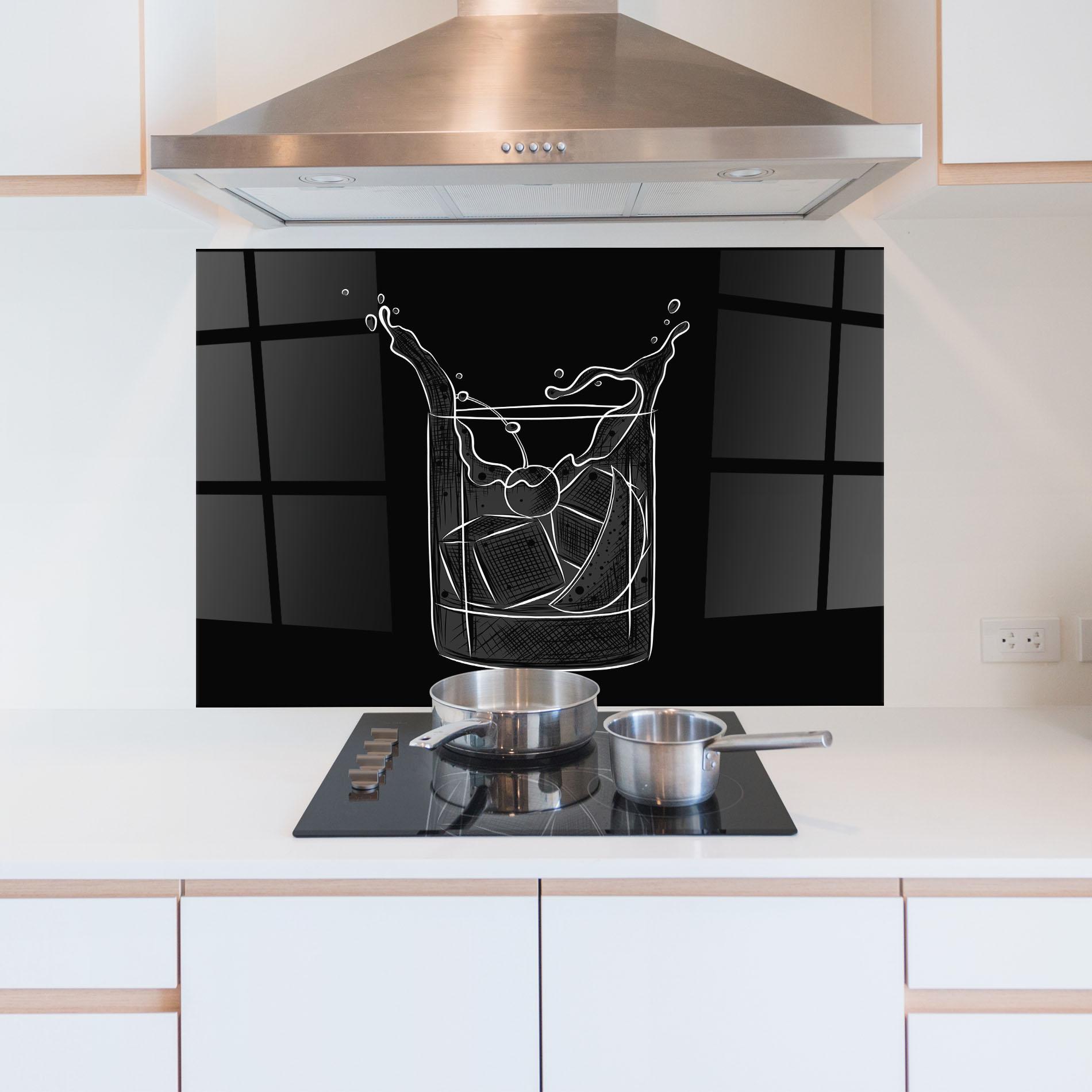 Panou Sticla Bucatarie Lime Drink mockup 5