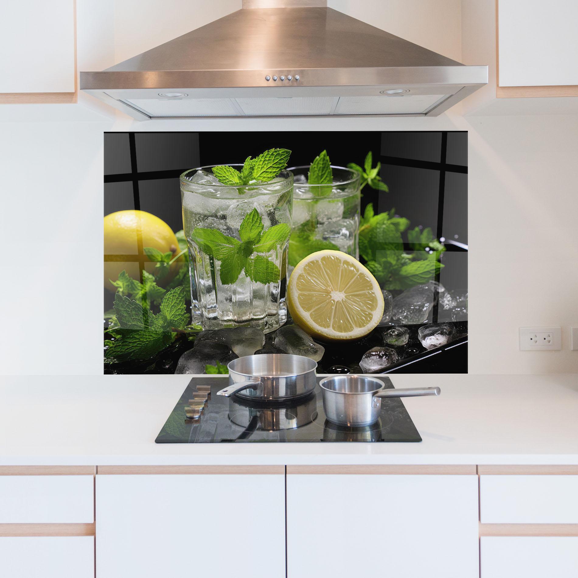 Panou Sticla Bucatarie Refreshing Lemonade mockup 5