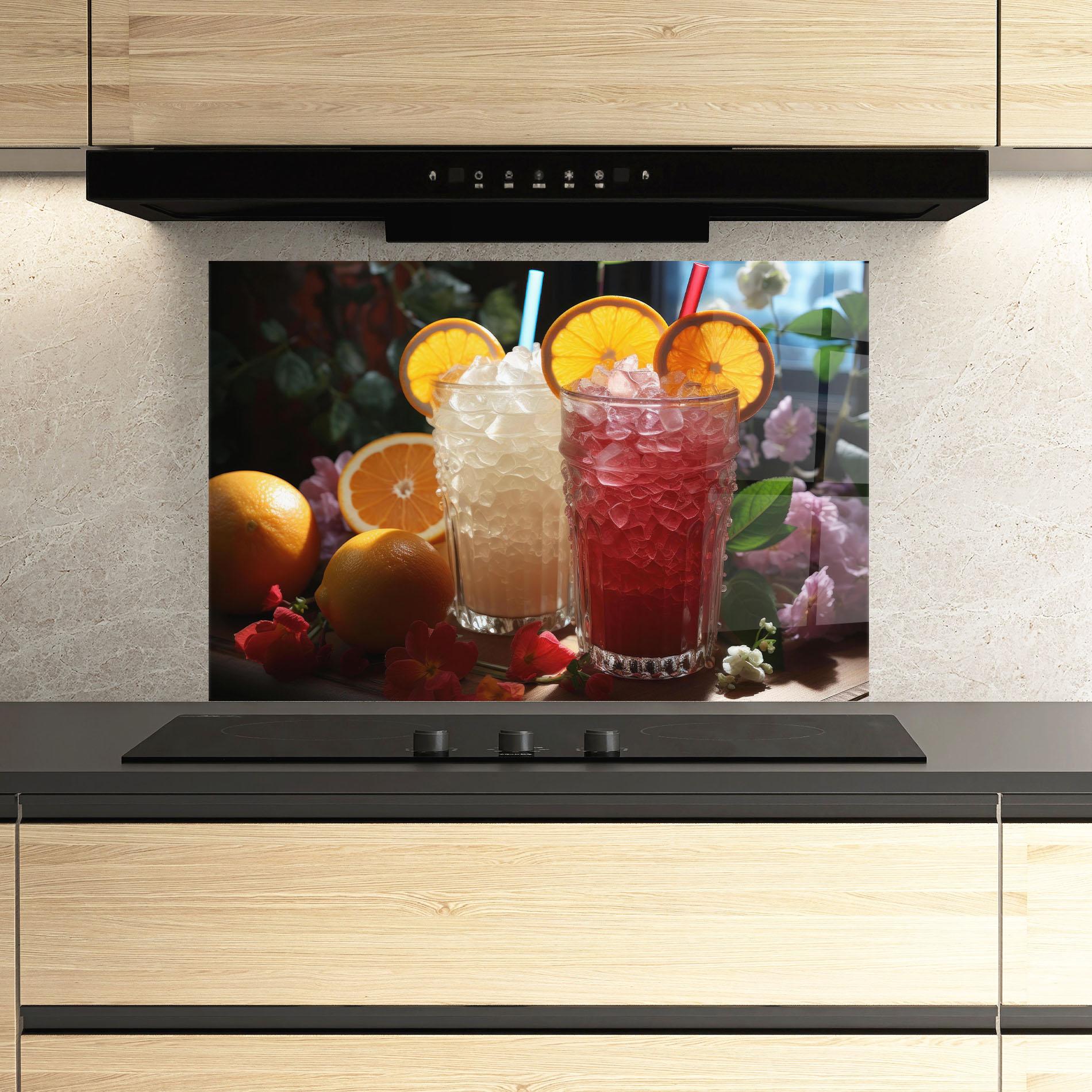 Panou Sticla Bucatarie Citrus Smoothie Drink mockup 3