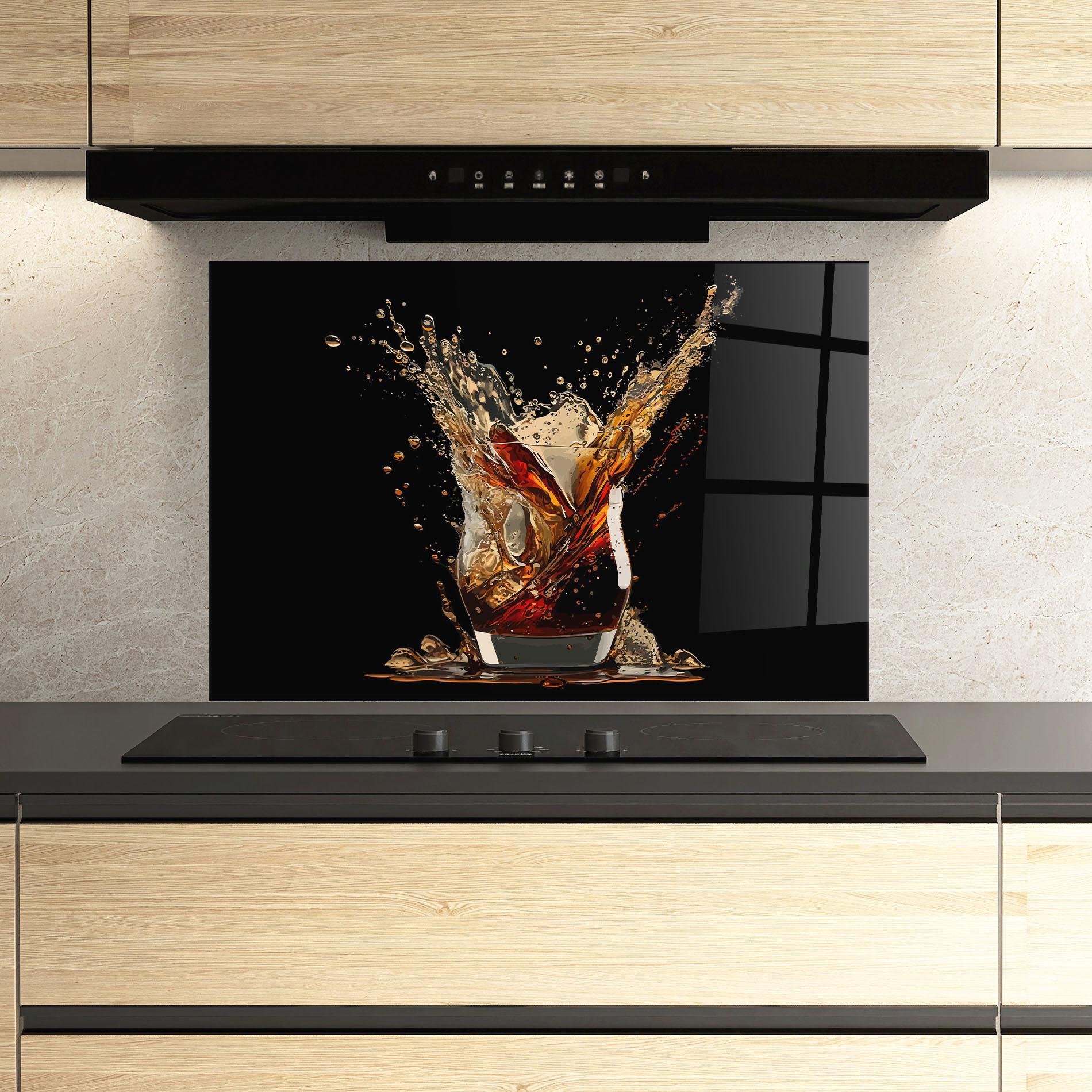 Panou Sticla Bucatarie Cola Splash mockup 3