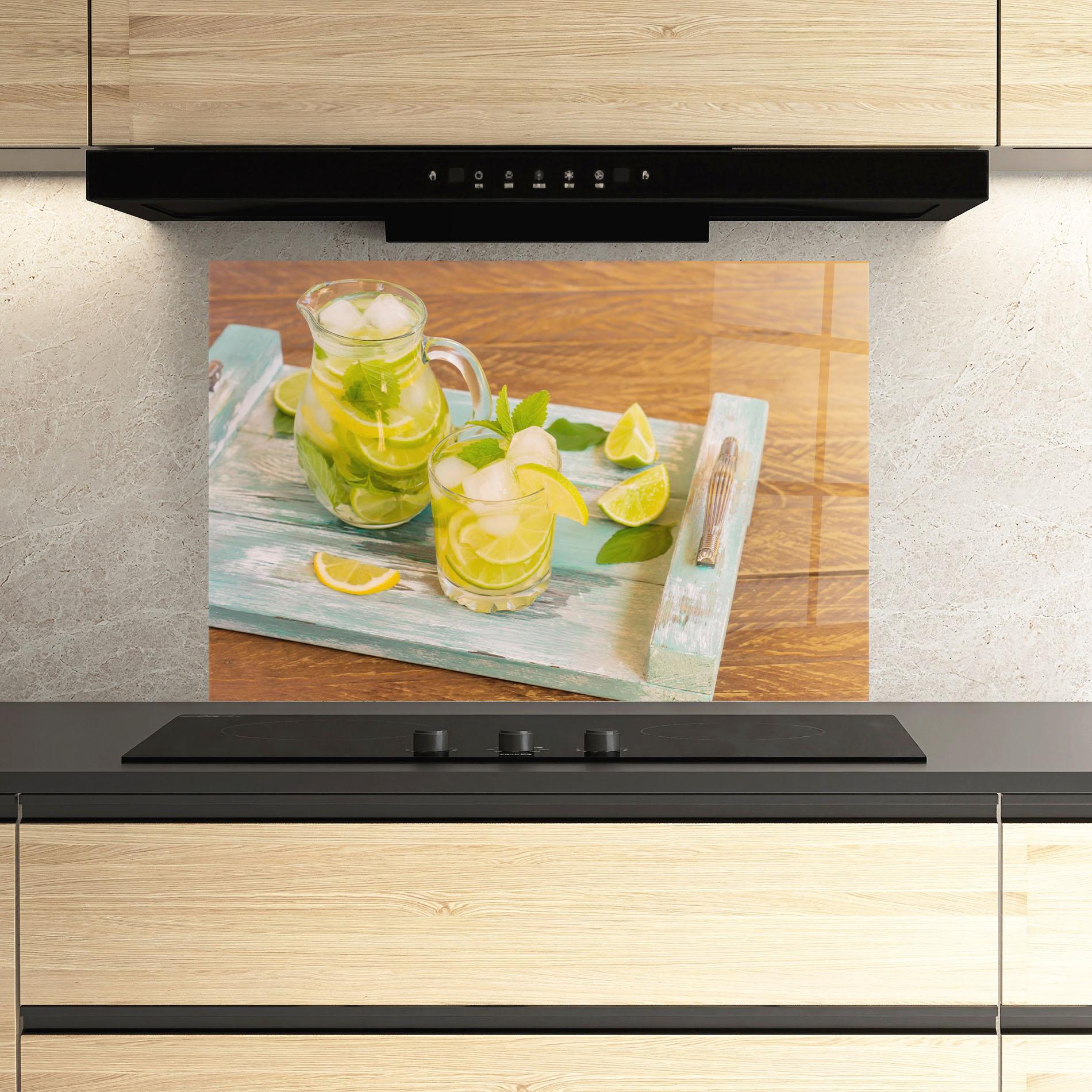 Panou Sticla Bucatarie Fresh Cold Lemonade mockup 3