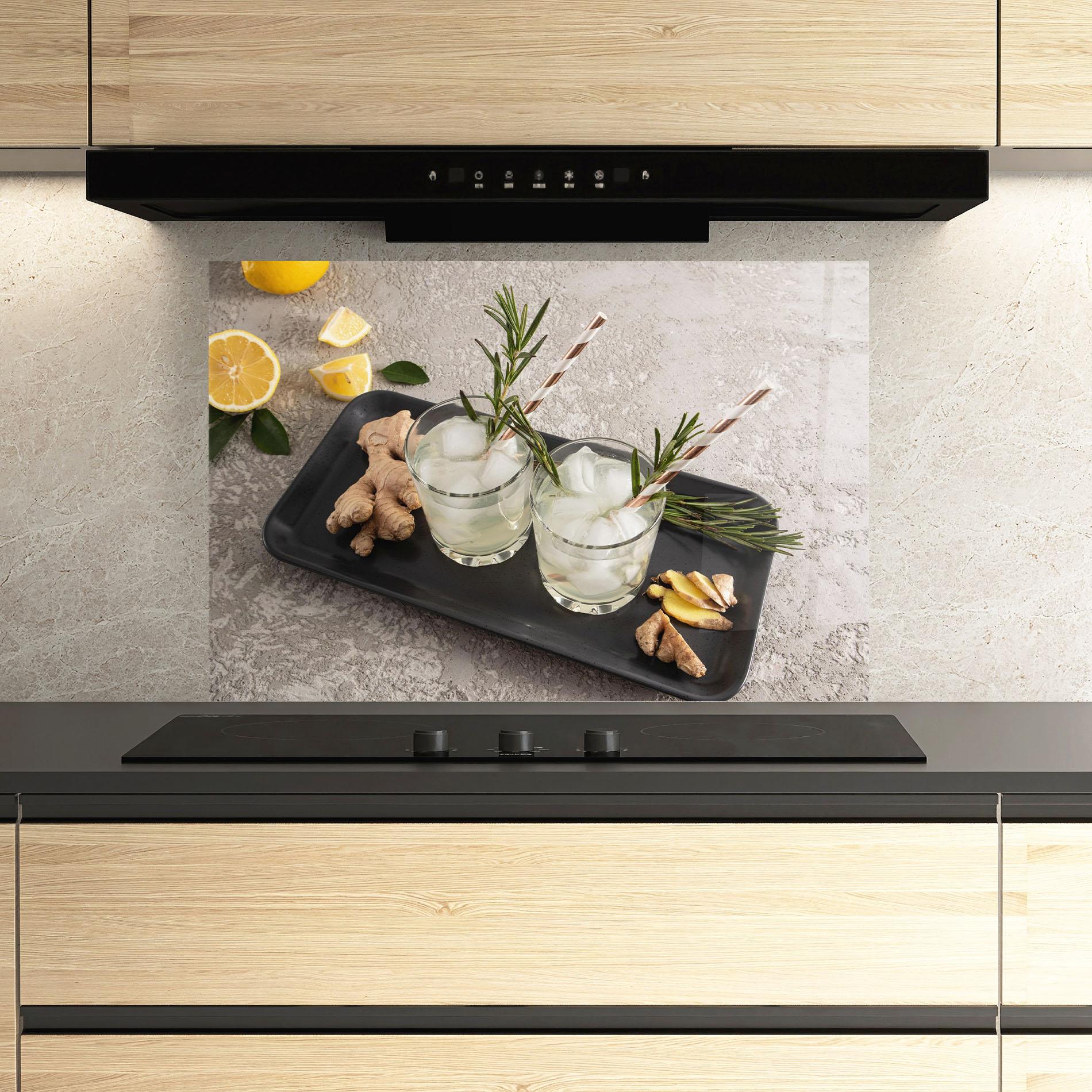 Panou Sticla Bucatarie Ginger Lemonade Drink mockup 3