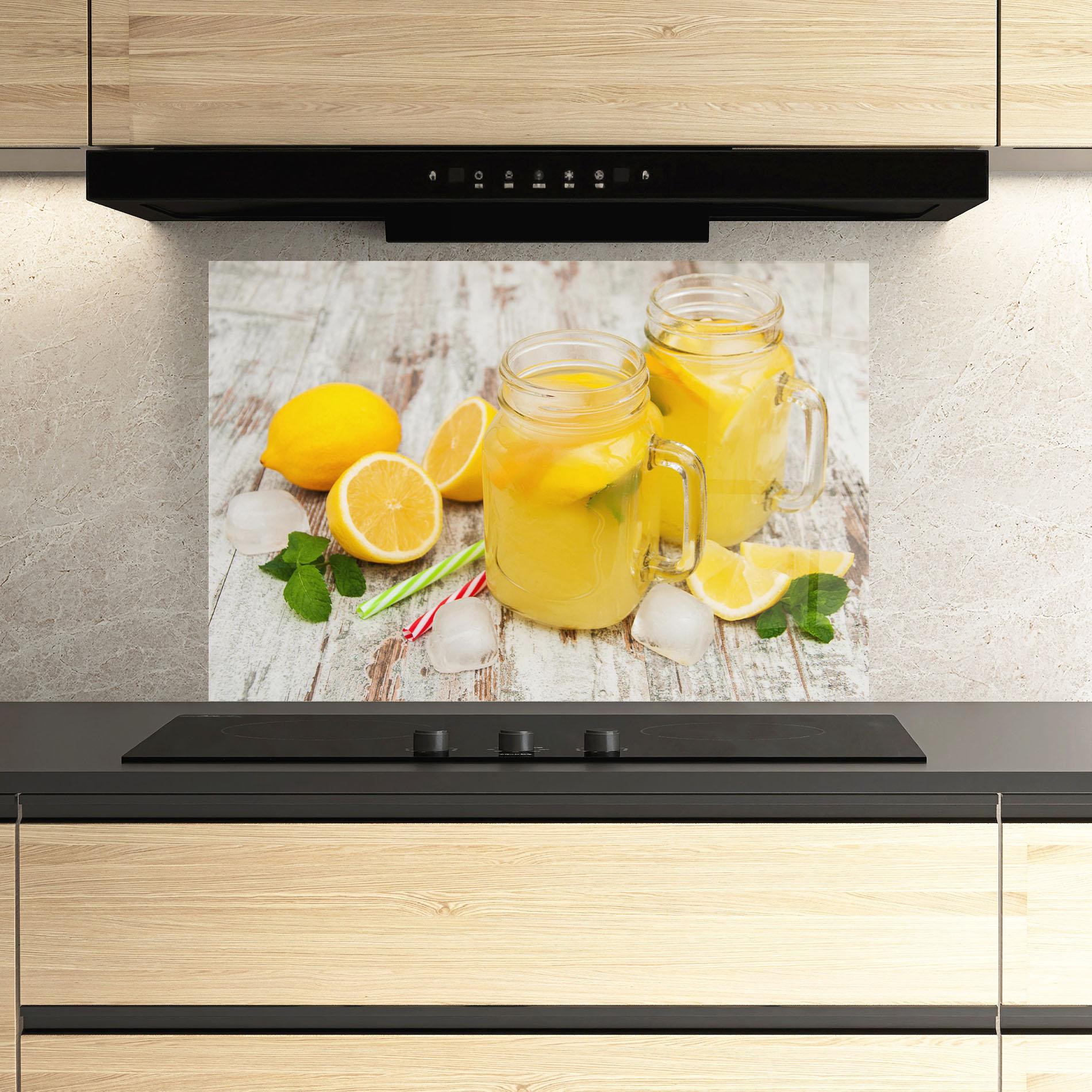 Panou Sticla Bucatarie Jars With Lemonade mockup 3