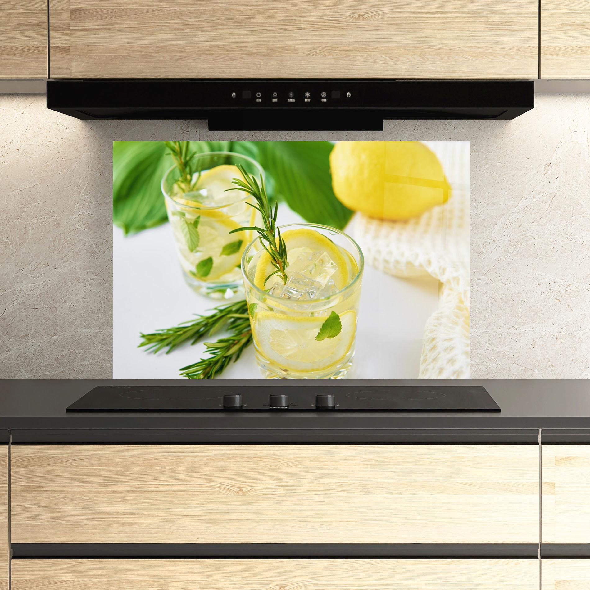 Panou Sticla Bucatarie Lemon Rosemary Drink mockup 3