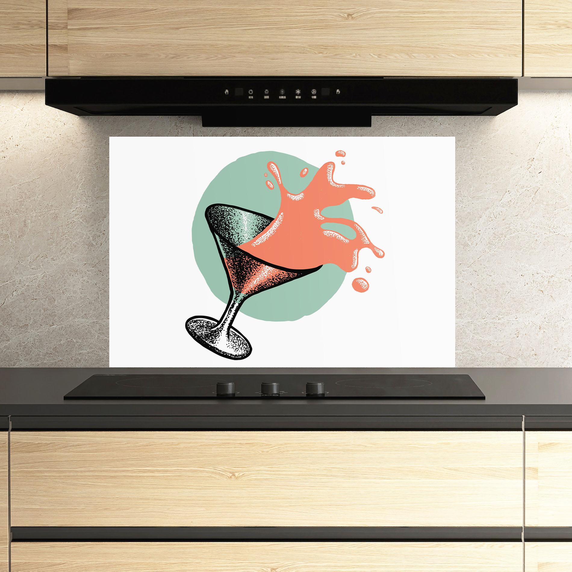 Panou Sticla Bucatarie Light Orange Drink mockup 3