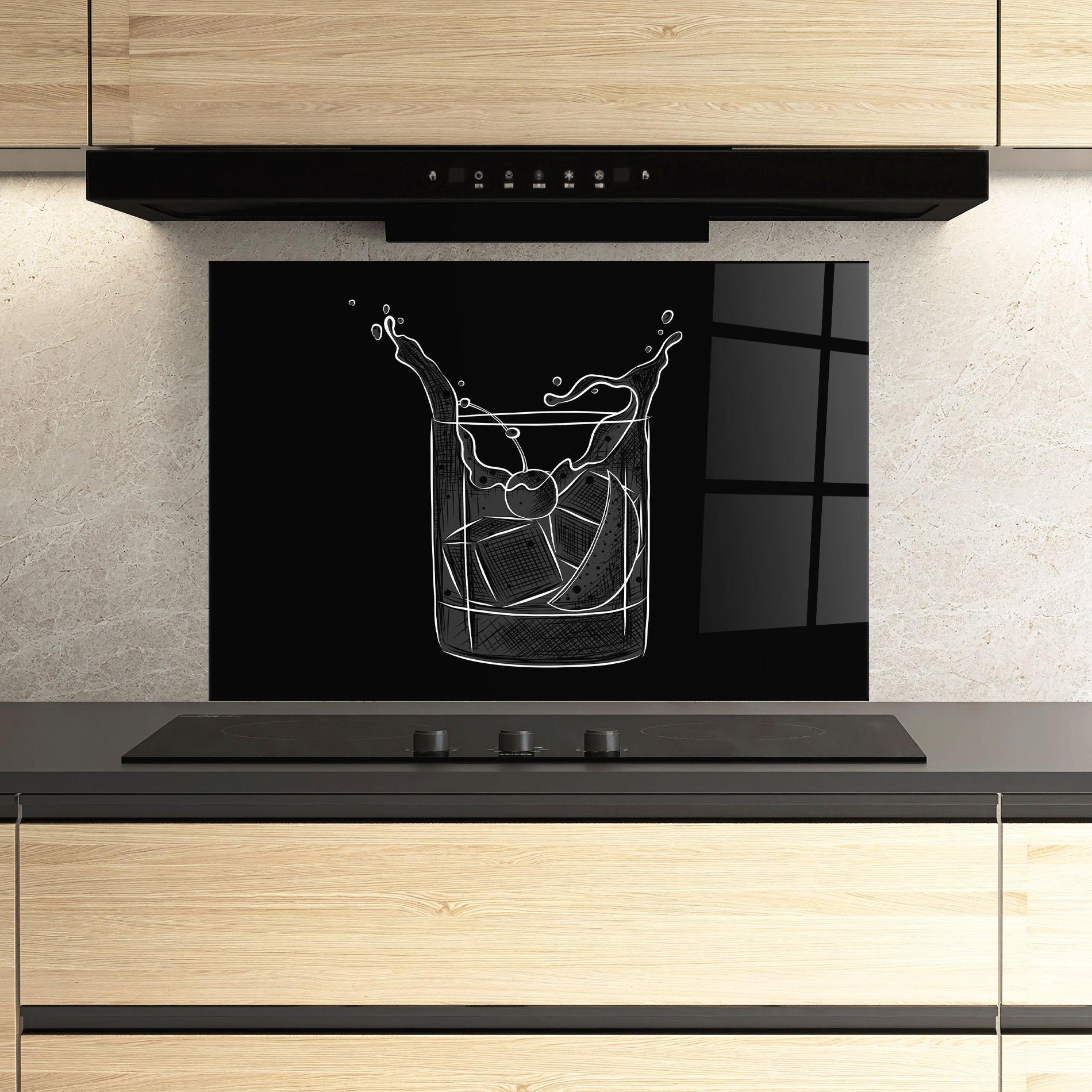 Panou Sticla Bucatarie Lime Drink mockup 3