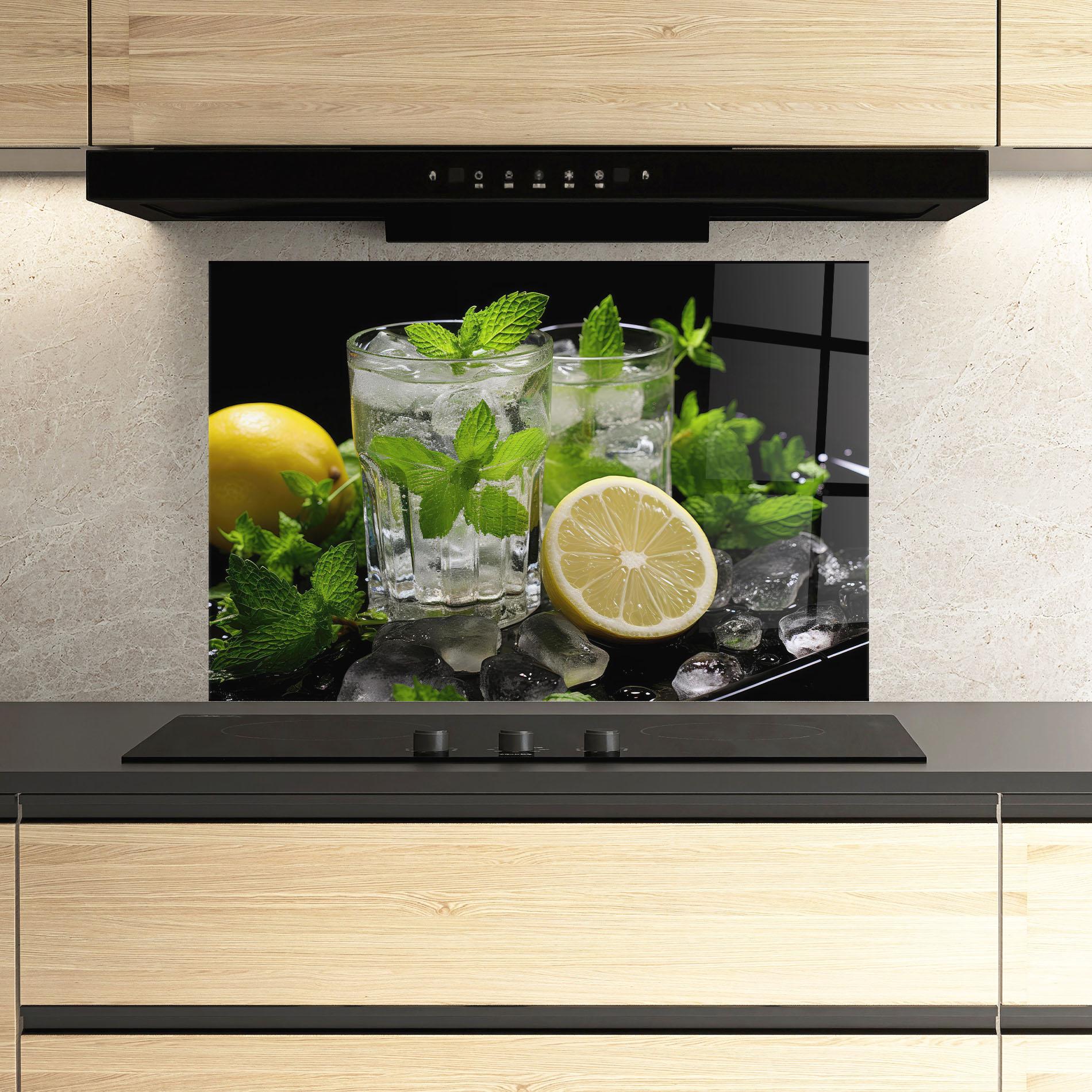 Panou Sticla Bucatarie Refreshing Lemonade mockup 3