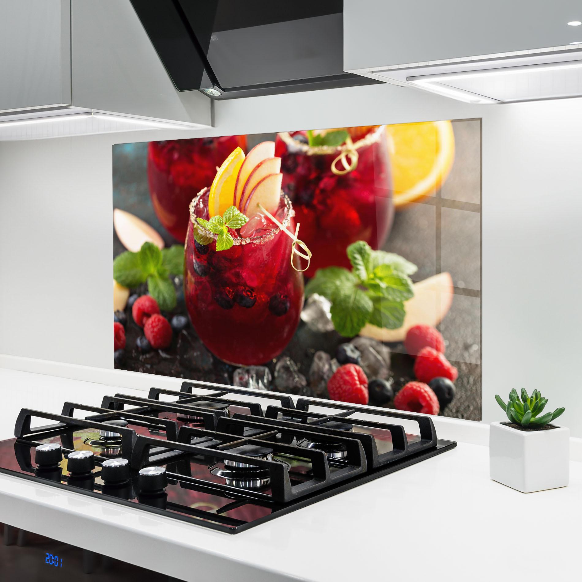 Panou Sticla Bucatarie Berry Drink mockup 6