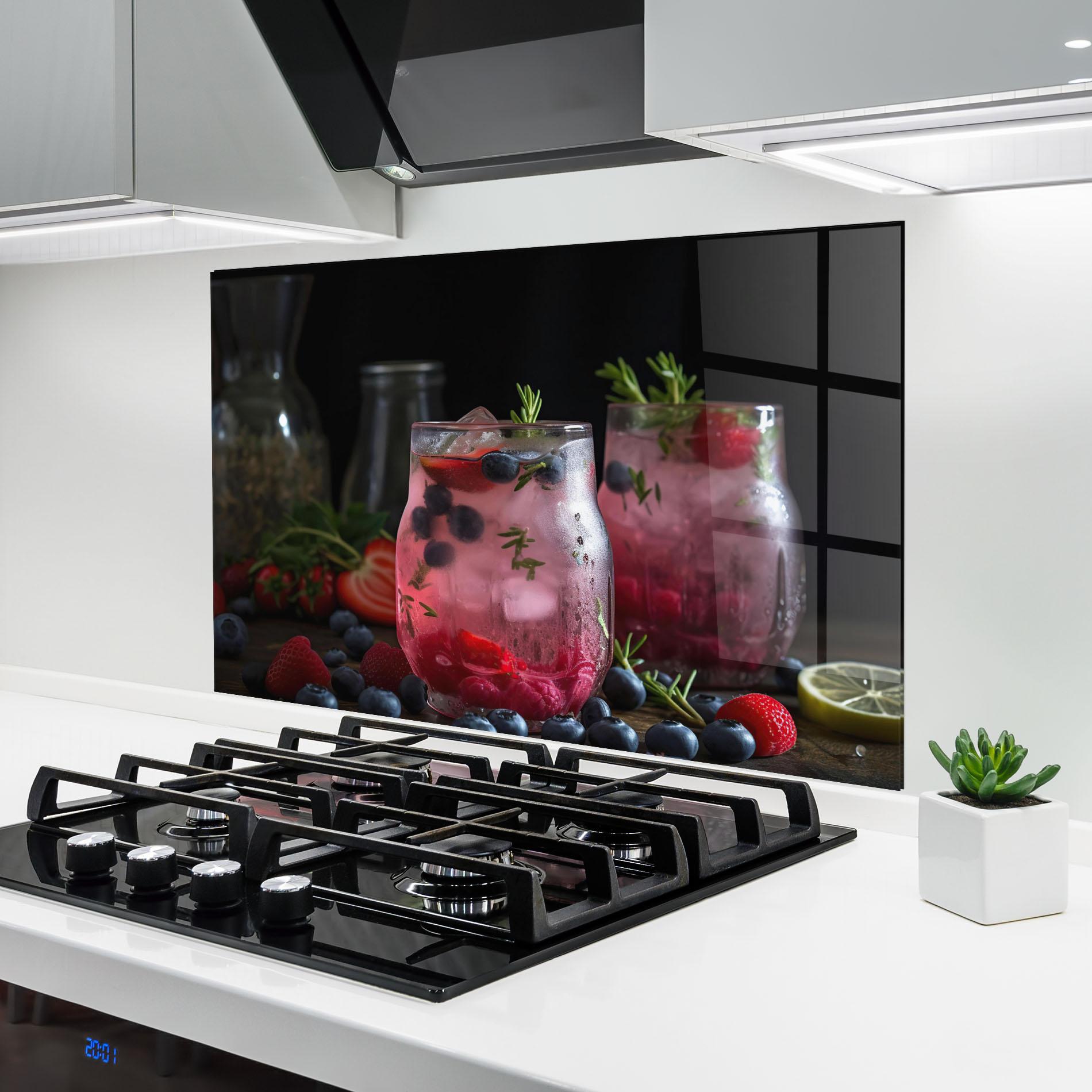 Panou Sticla Bucatarie Berry Ice Drink mockup 6