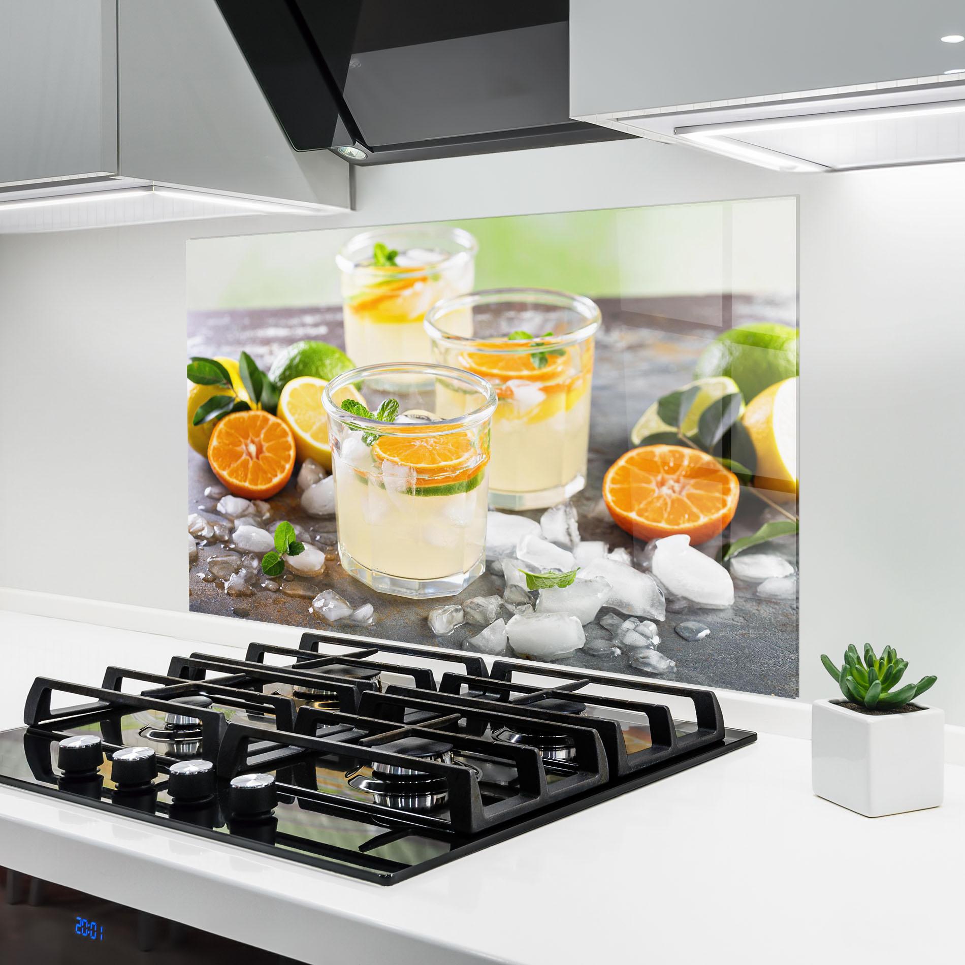 Panou Sticla Bucatarie Citrus Fruit Lemonade mockup 6